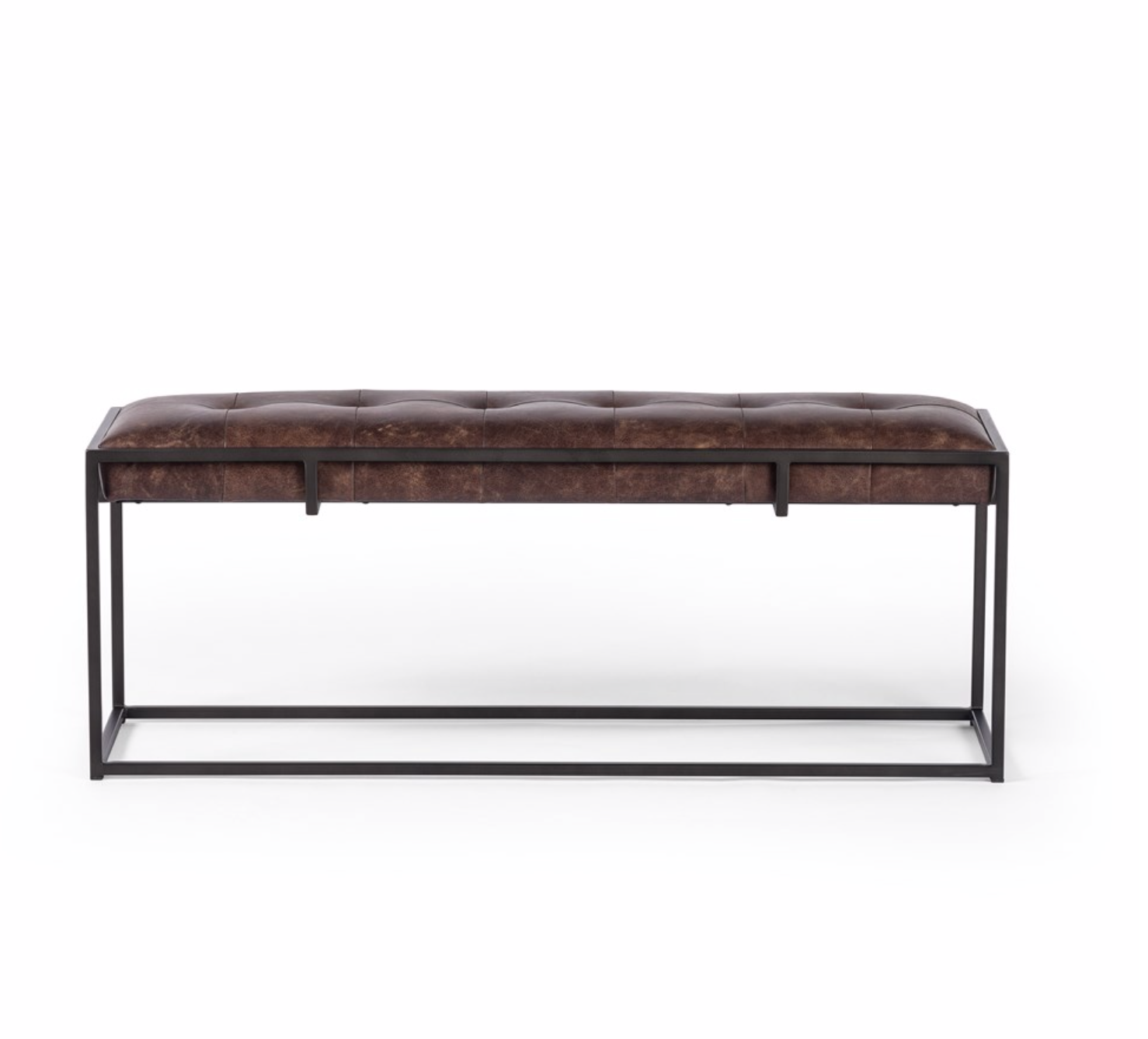 Ashford 43" Top Grain Leather Bench - Havana