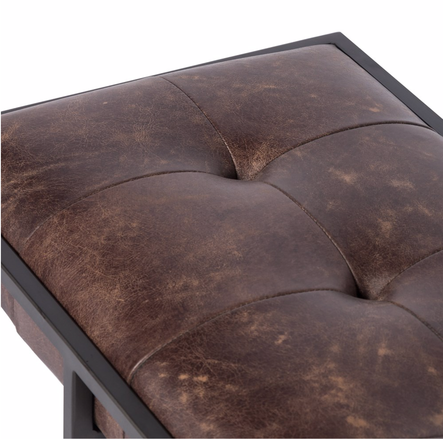 Ashford 43" Top Grain Leather Bench - Havana