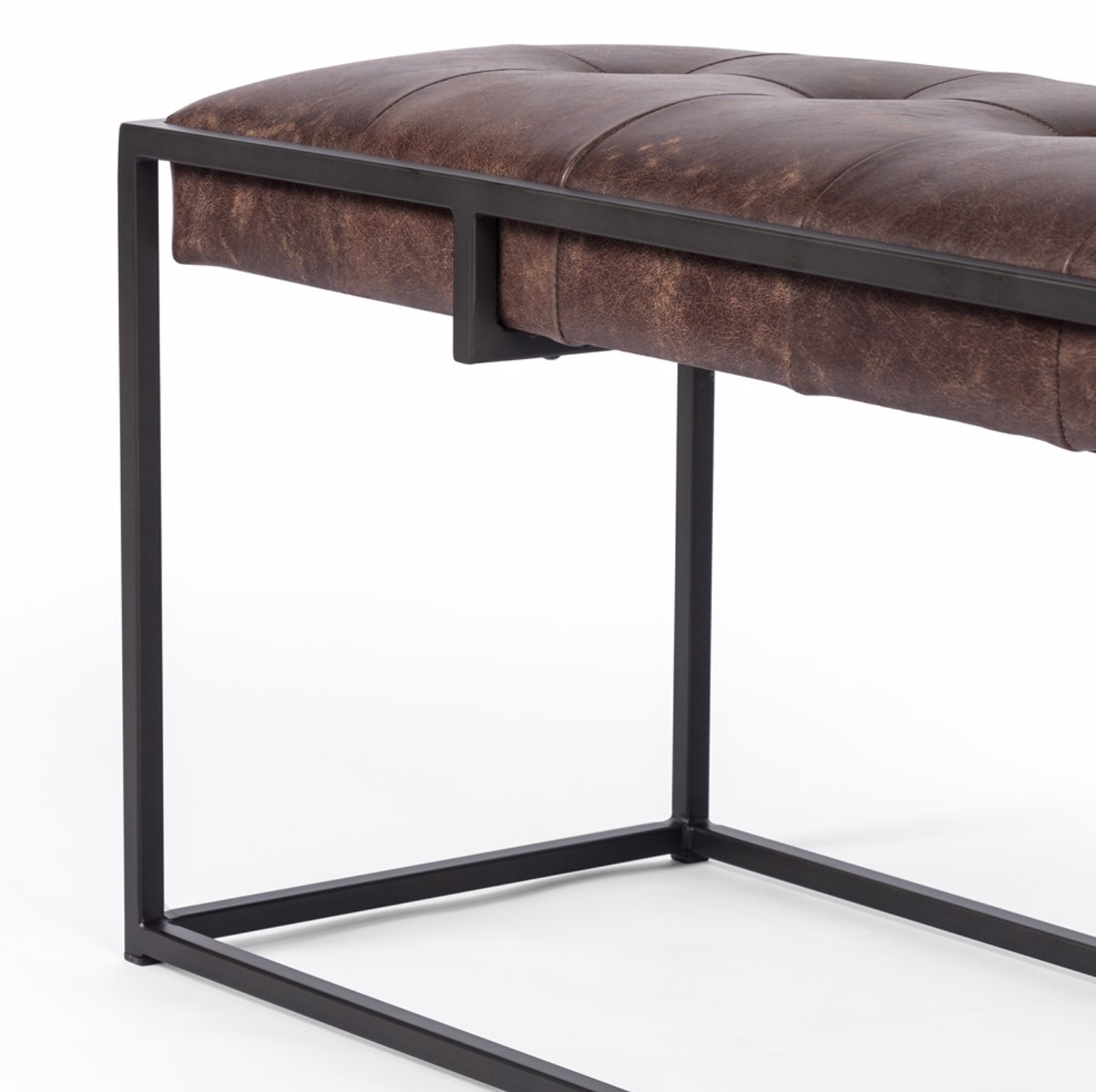 Ashford 43" Top Grain Leather Bench - Havana
