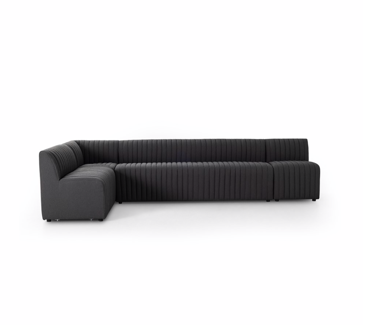 August L-Shape Dining Banquette - Boucle Charcoal