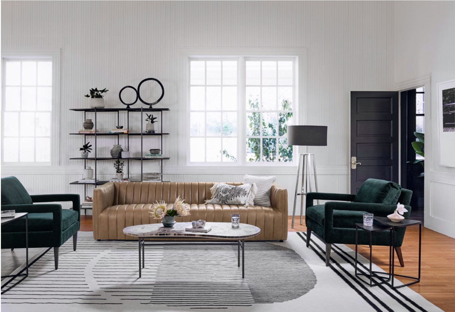 Augustus 97" Bench Seat Sofa - Palermo Drift Leather