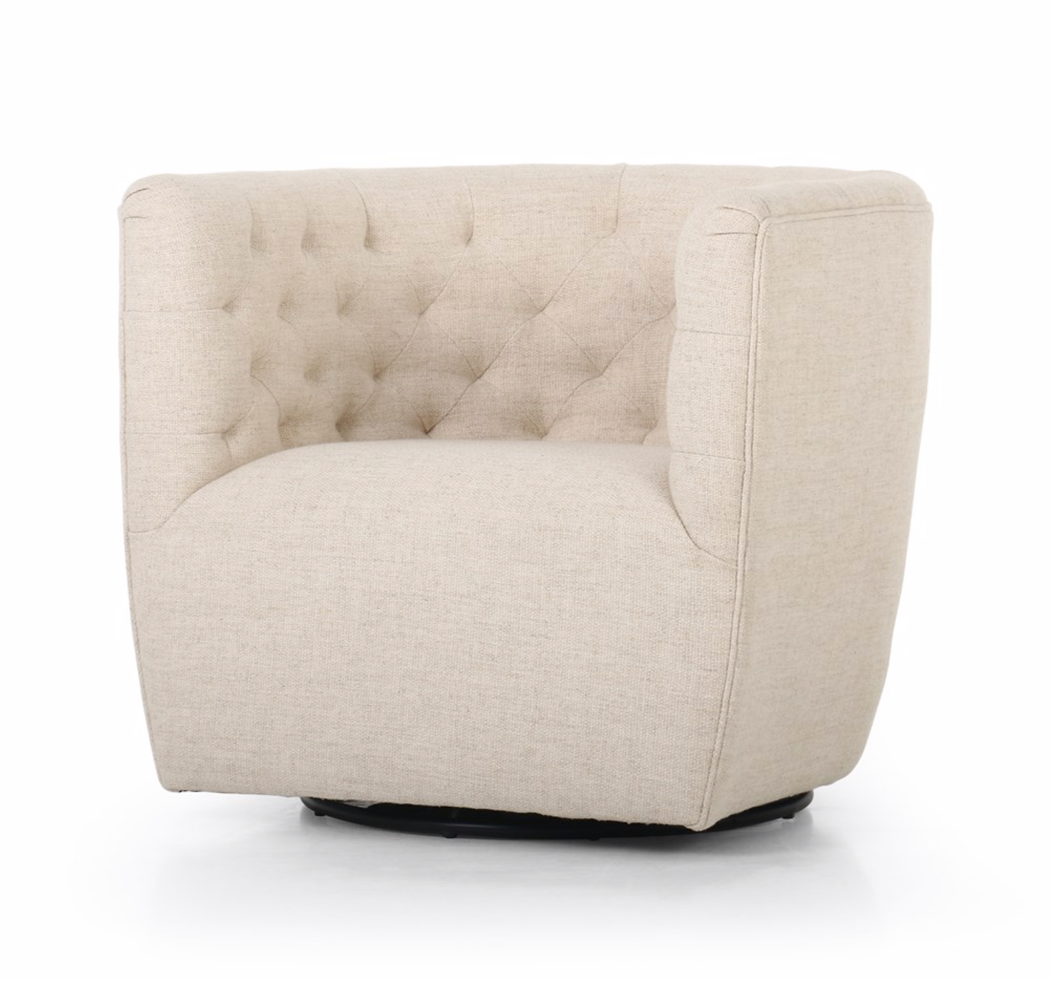 Hancock 33" Tufted Swivel Chair - Thames Cream