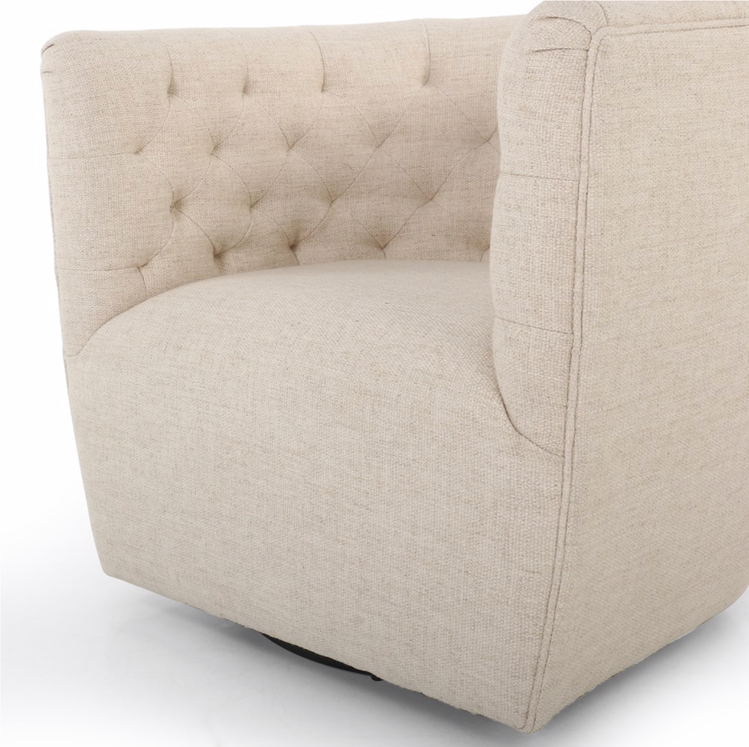 Hancock 33" Tufted Swivel Chair - Thames Cream