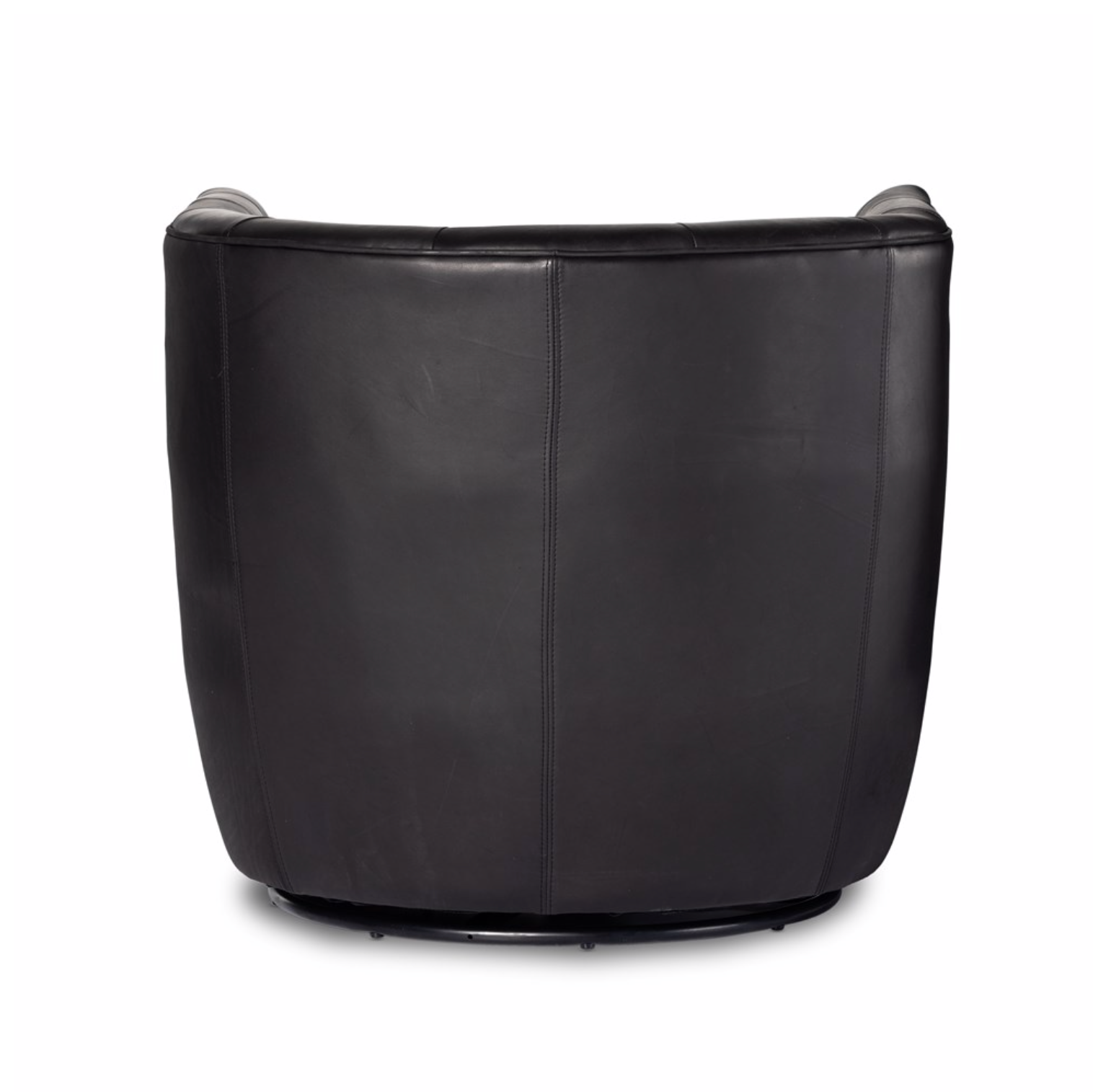 Hancock Top Grain Leather Swivel Chair - Heirloom Black