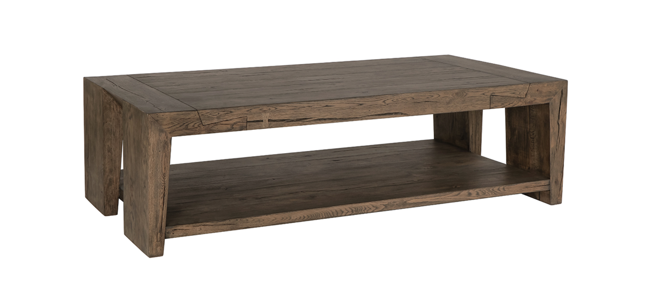 Cameron 60" Cracked Oak Coffee Table - Brown