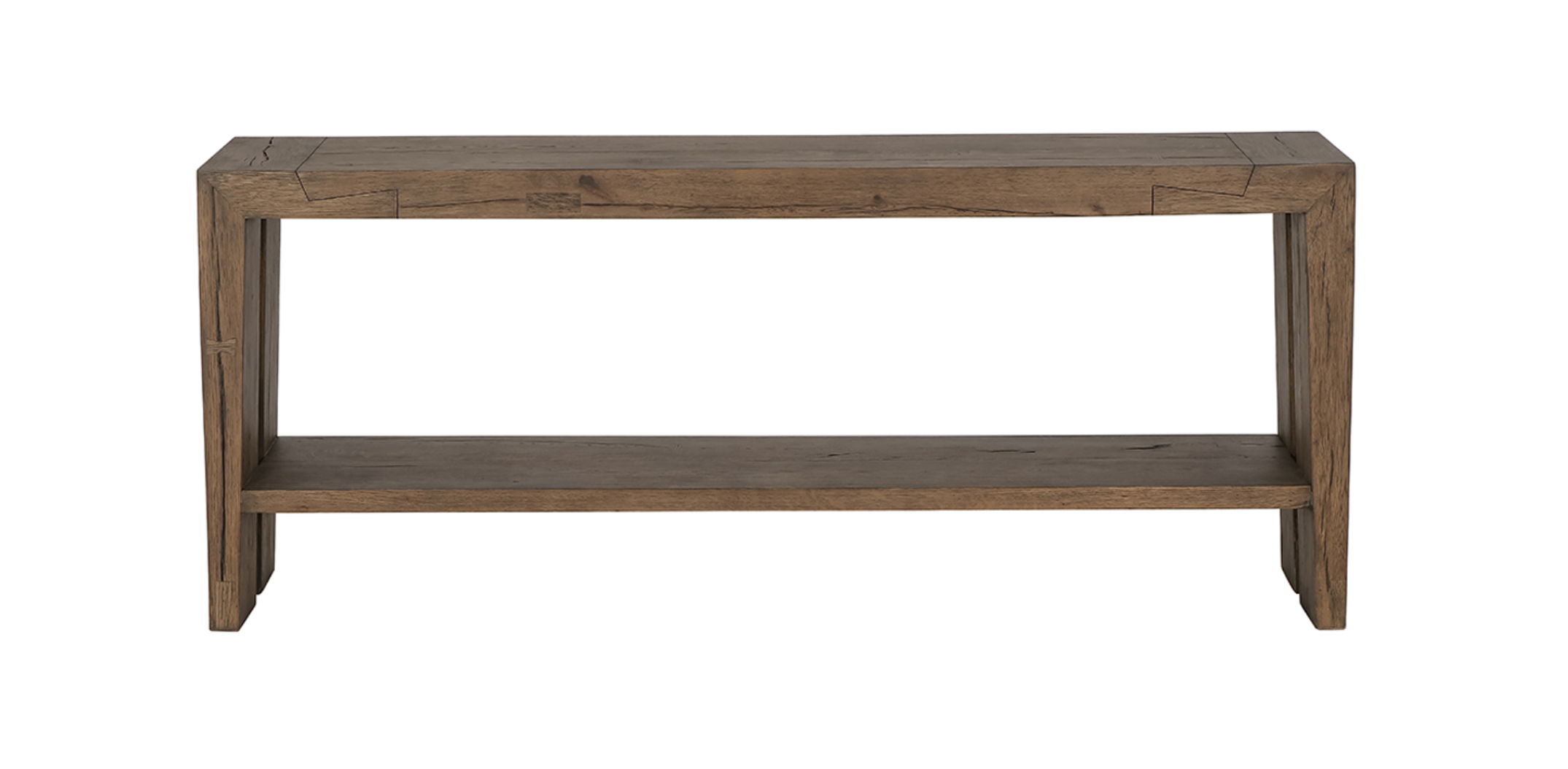 Travis 72" Cracked Oak Console Table - Dark Earth