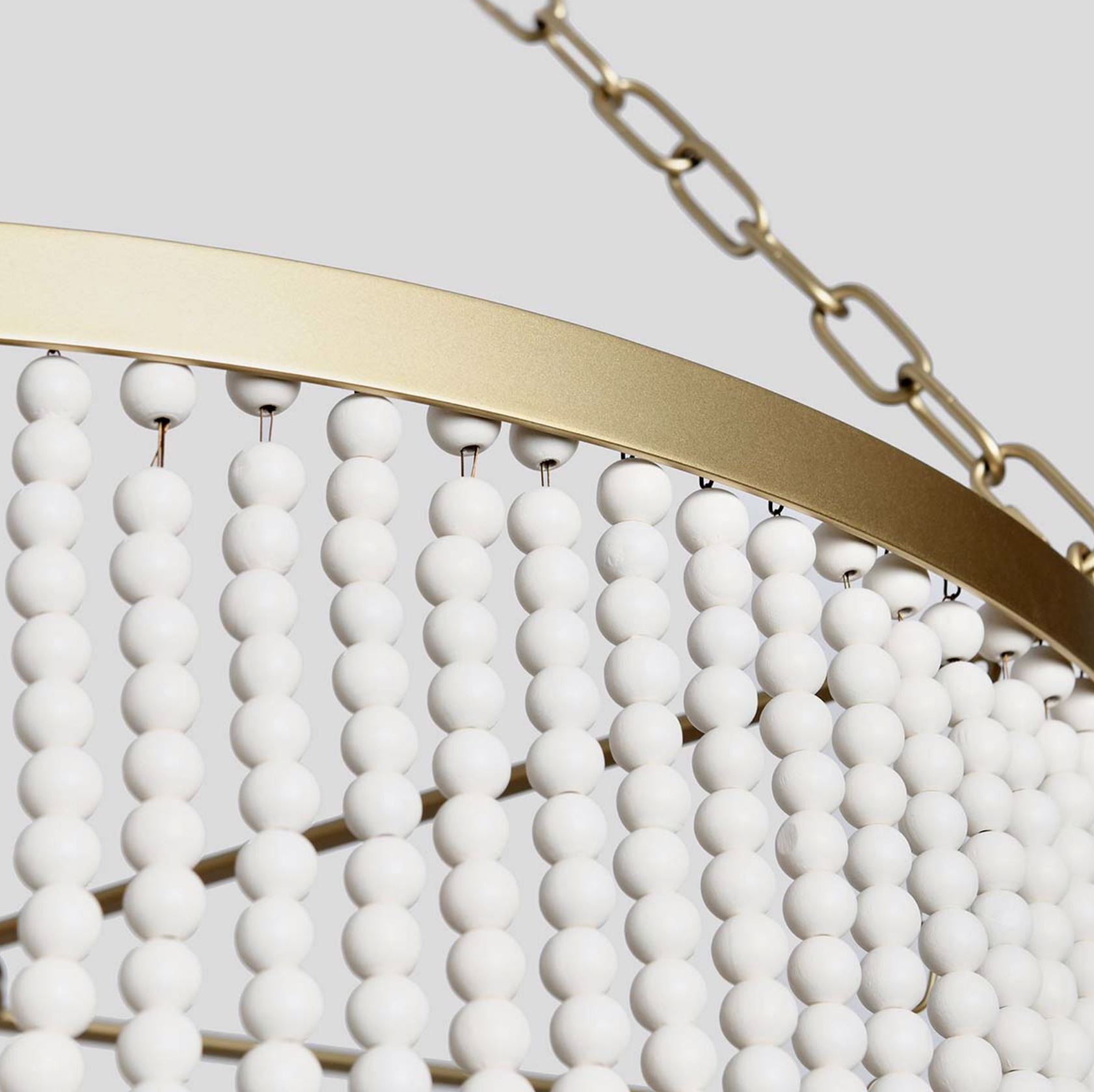 Alexis 28" Beaded Chandelier - Architectural White