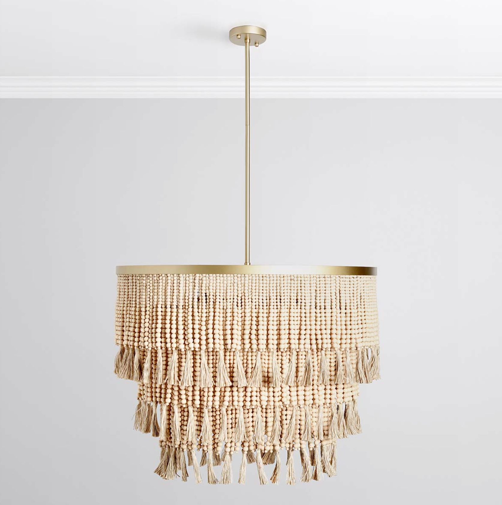 Bethany 30" Beaded Chandelier - Natural