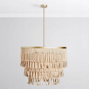 Bethany 30" Beaded Chandelier - Natural