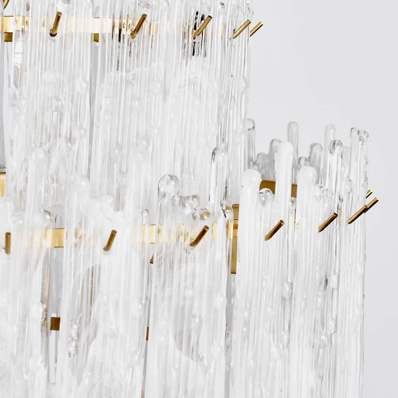 Evette 24" Round Wax Glass & Iron Chandelier