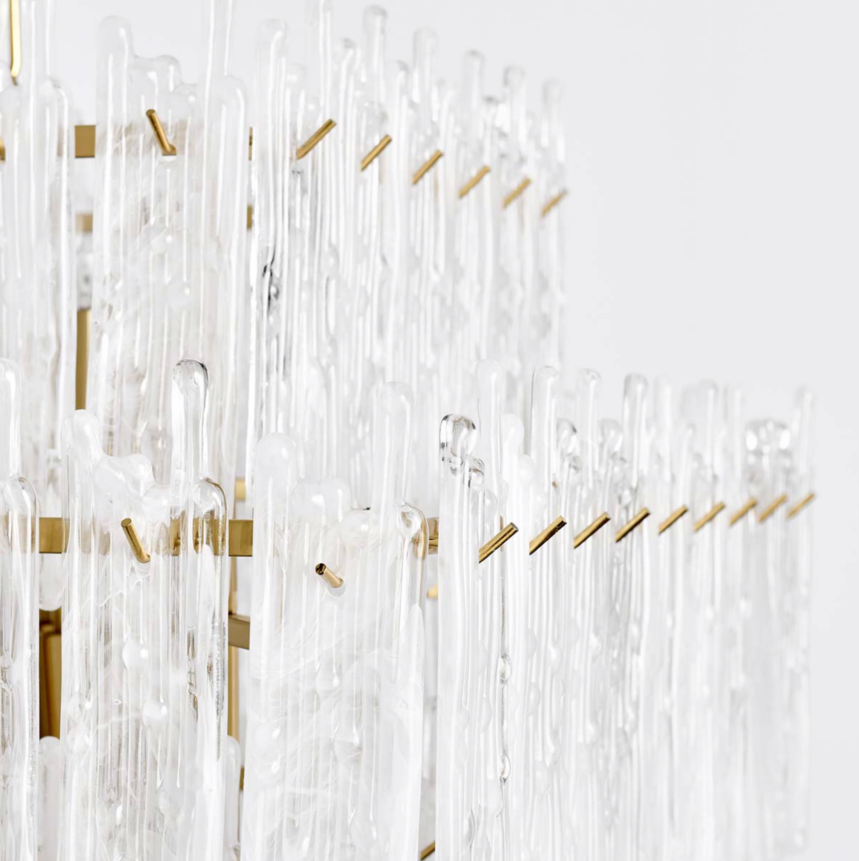 Evette 24" Square Wax Glass & Iron Chandelier