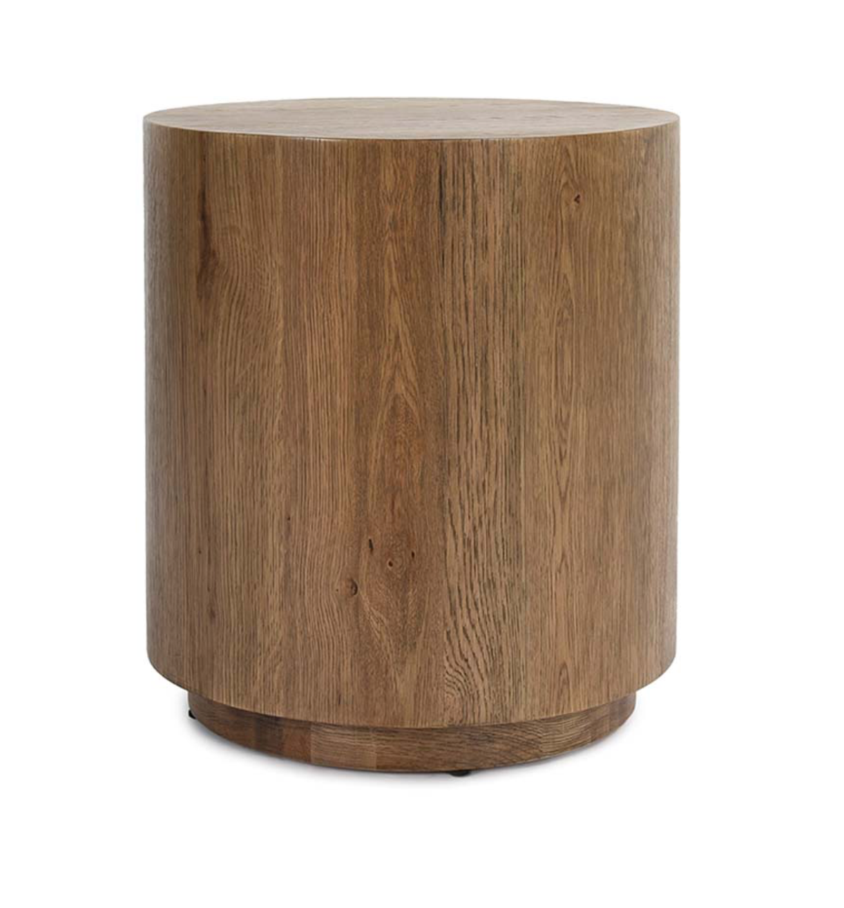 Dane 20" Round Oak End Table - Medium Brown
