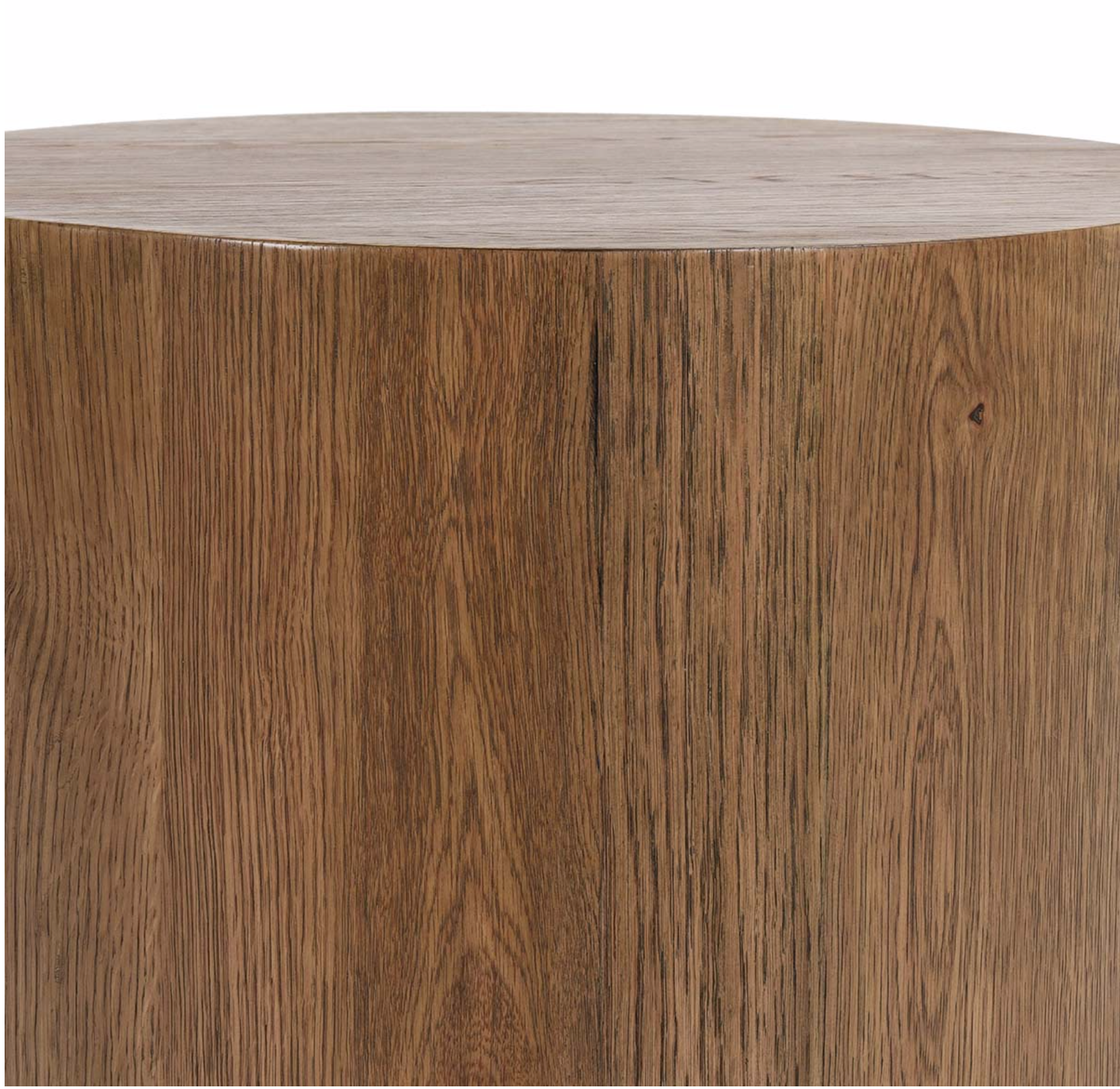 Dane 20" Round Oak End Table - Medium Brown