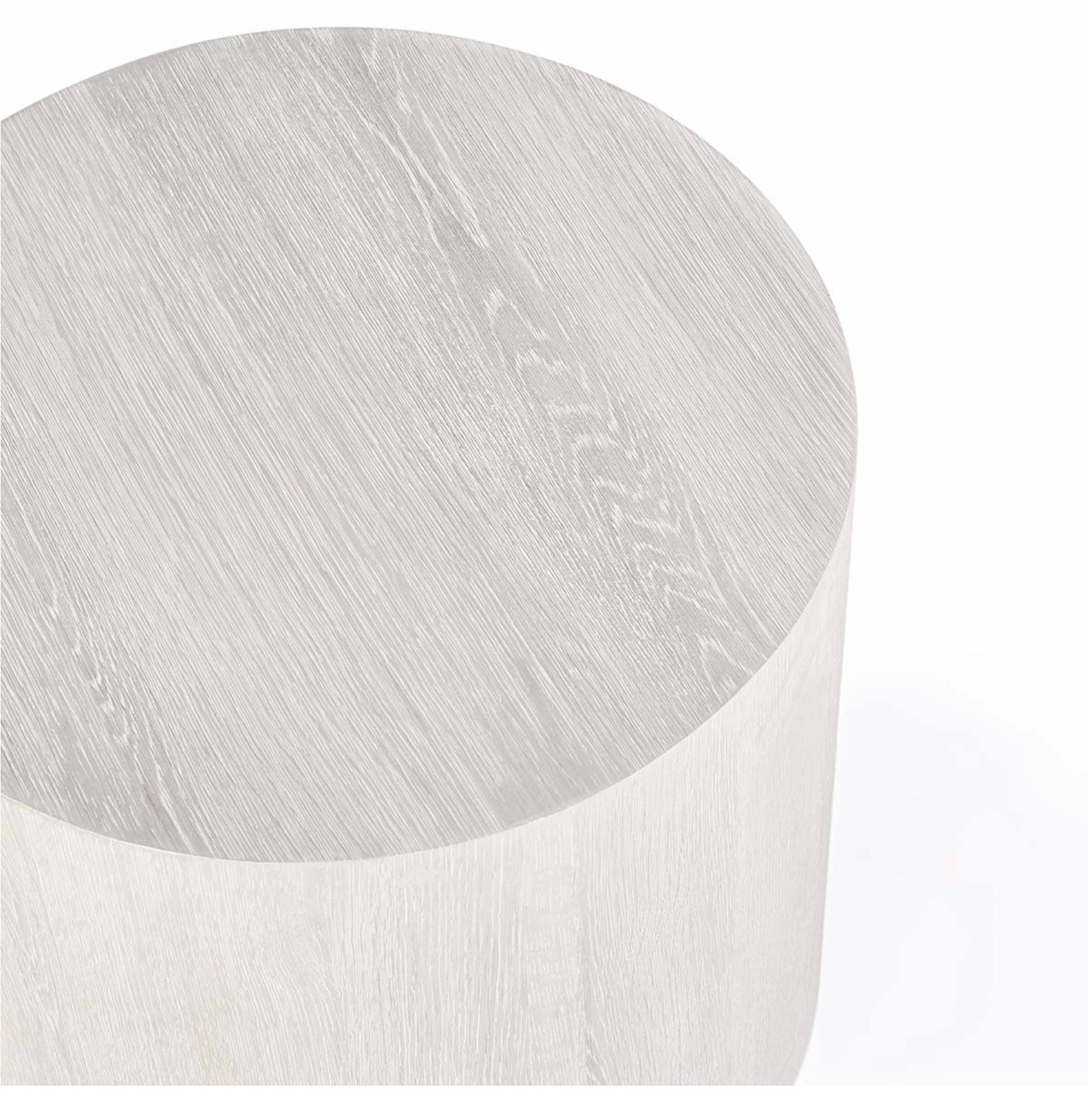 Dane 20" Round Oak End Table - White