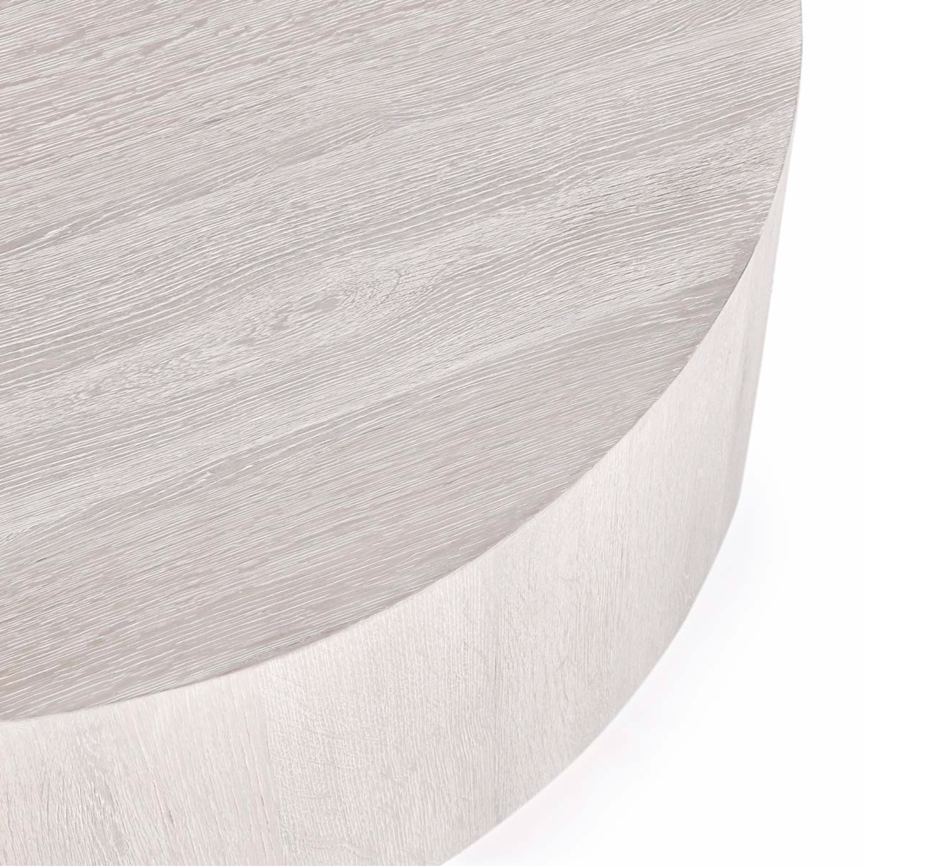 Dane 42" Round Oak Coffee Table Table - White