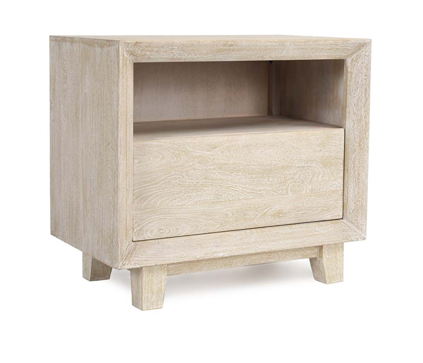 Reese 27" Single Drawer Nightstand - New White Wash