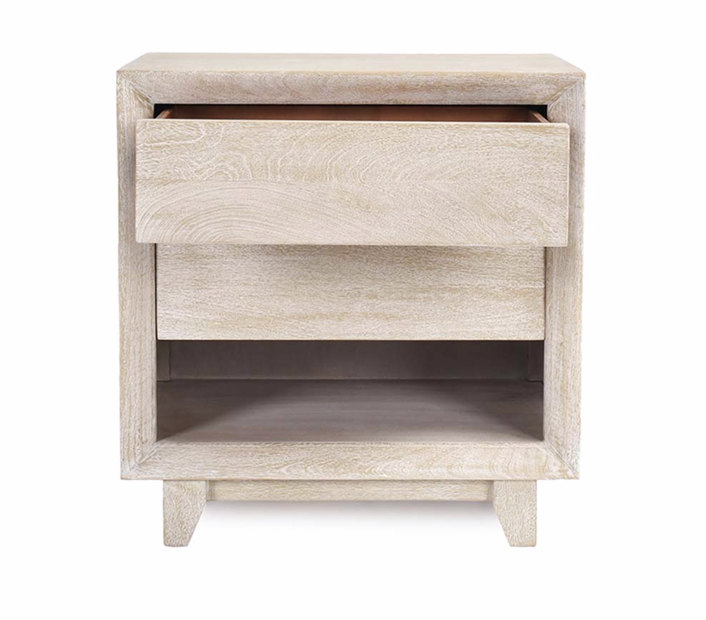 Reese 27" Two Drawer Nightstand - New White Wash