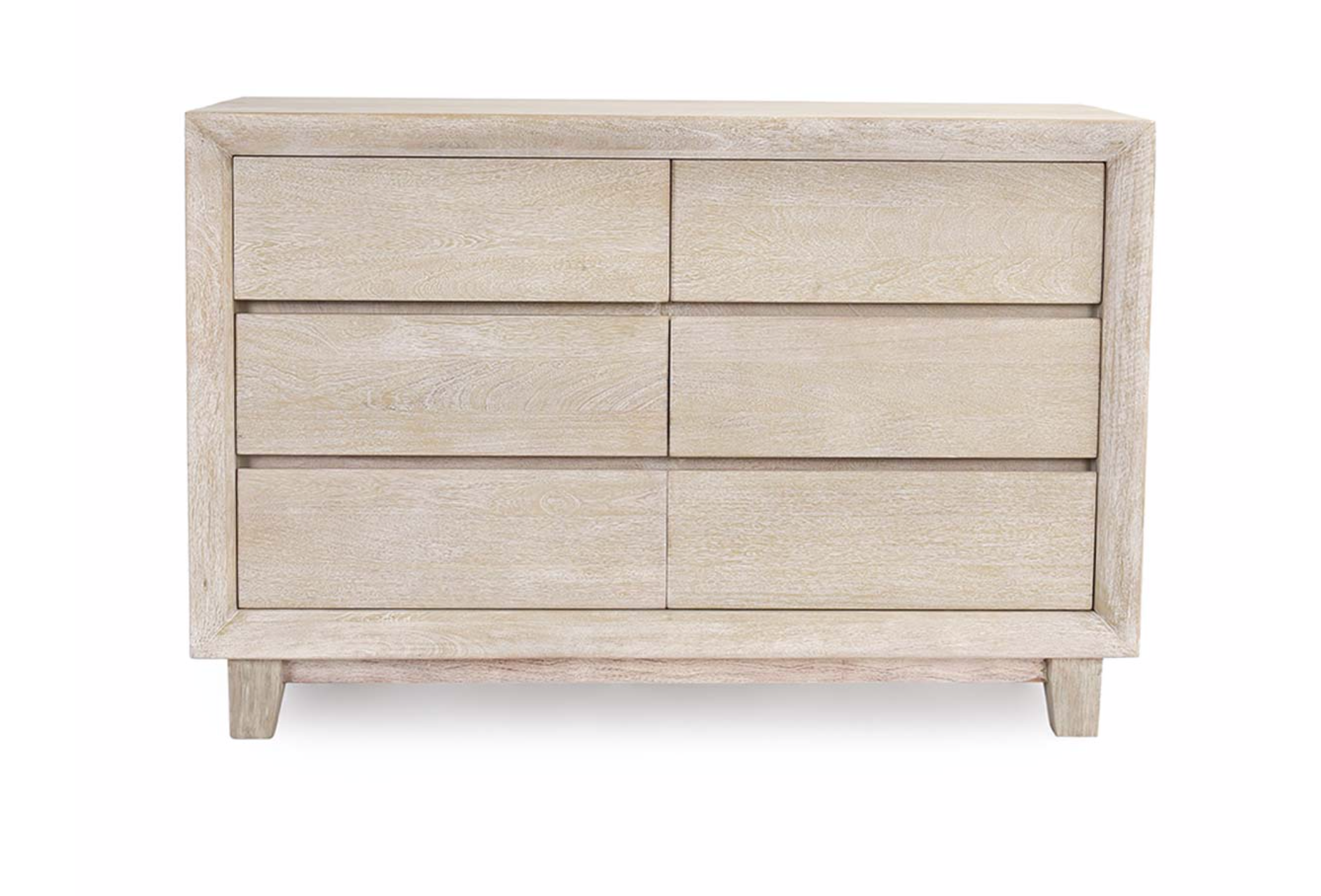 Reese 56" Six Drawer Dresser - New White Wash