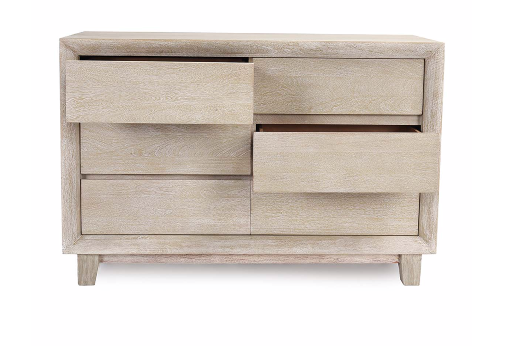 Reese 56" Six Drawer Dresser - New White Wash