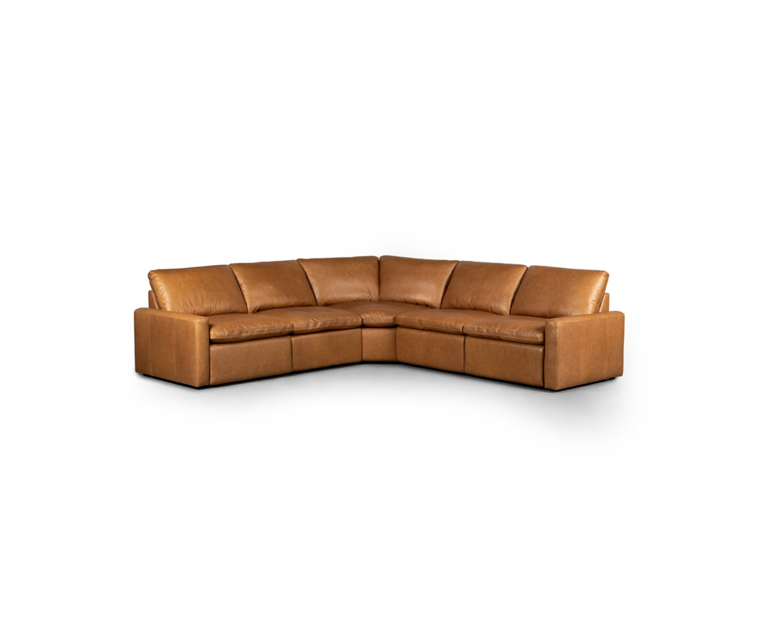 Tillman 120" x 120" Top Grain Leather Power Motion Sectional - Butterscotch