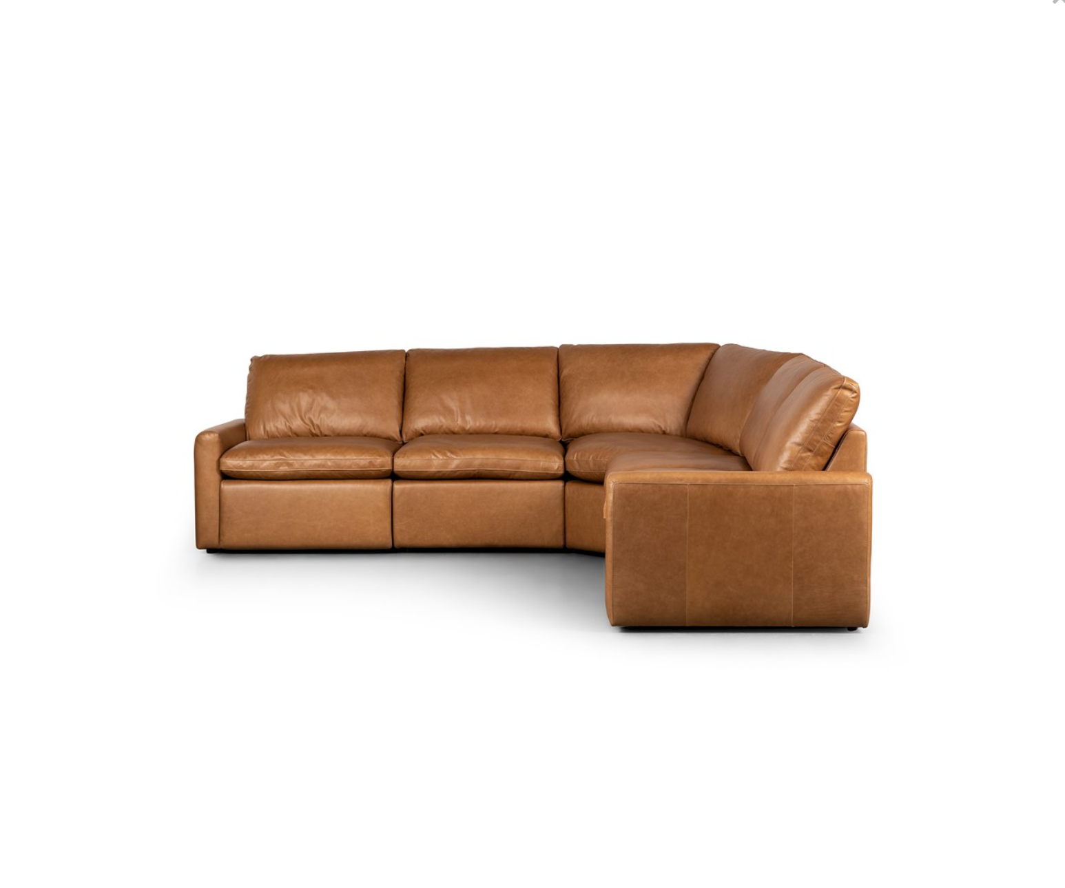 Timothy 120" x 120" Top Grain Leather Power Motion Sectional - Butterscotch