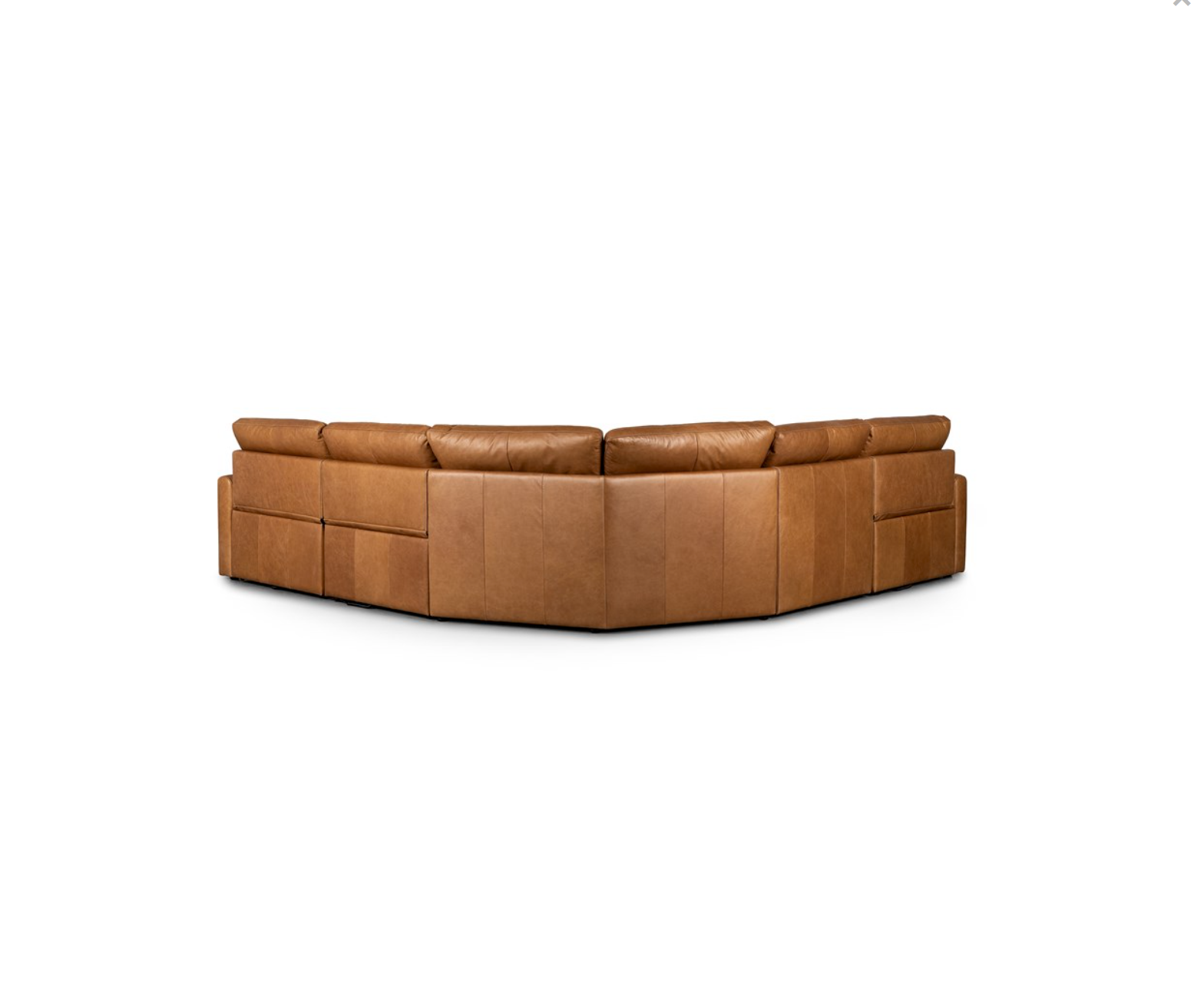 Timothy 120" x 120" Top Grain Leather Power Motion Sectional - Butterscotch