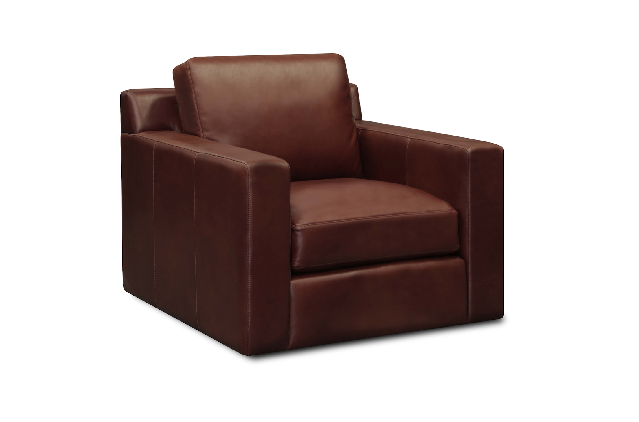 Mason 39" Top Grain Leather Swivel Chair - Soleil Ember