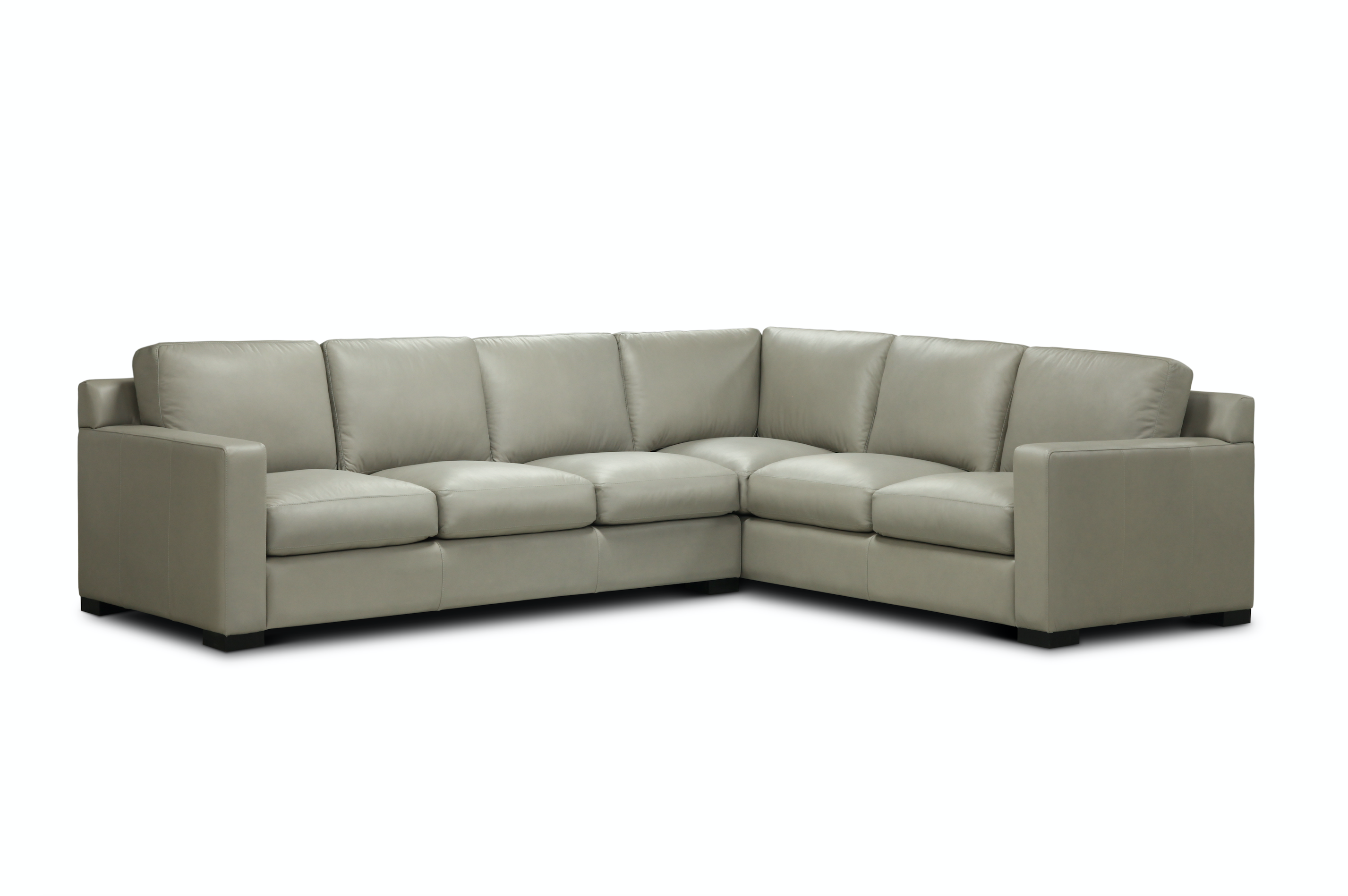 Mason 122" x 97" Top Grain Leather 6 Cushion Sectional - Portofino Steam