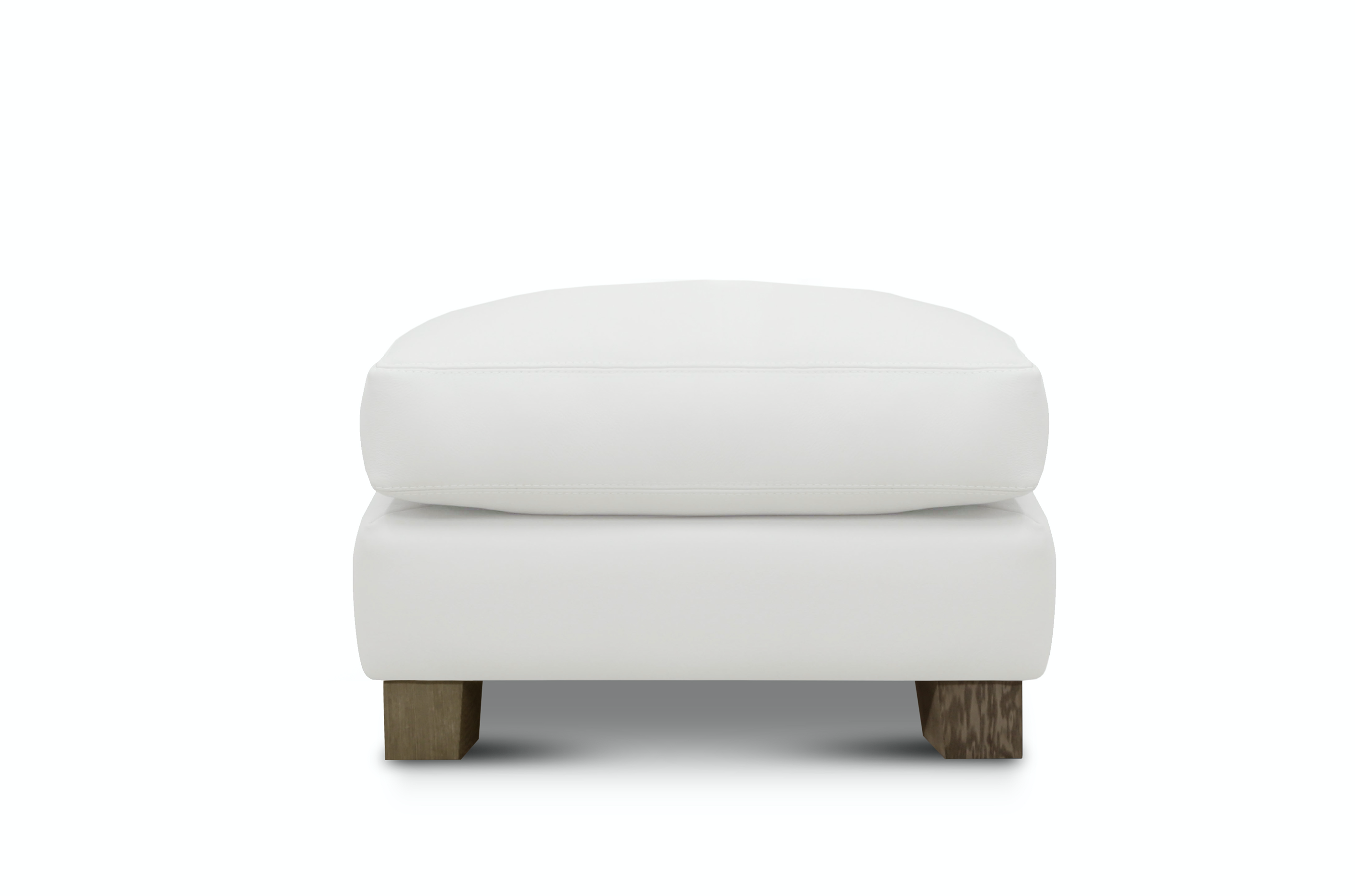 Franklin 30" Top Grain Leather Ottoman - Winter White