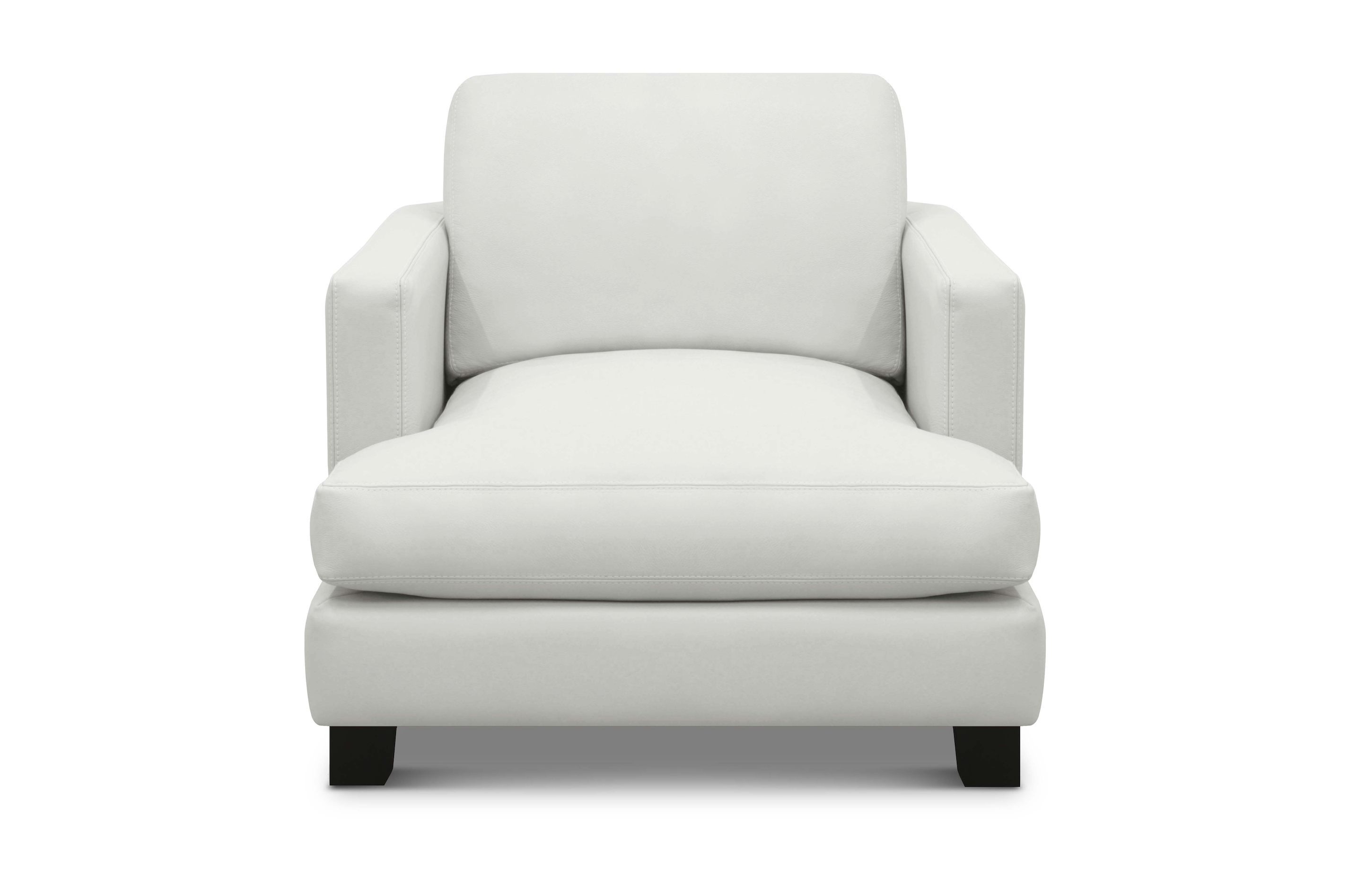 Franklin 36" Top Grain Leather Chair - Winter White