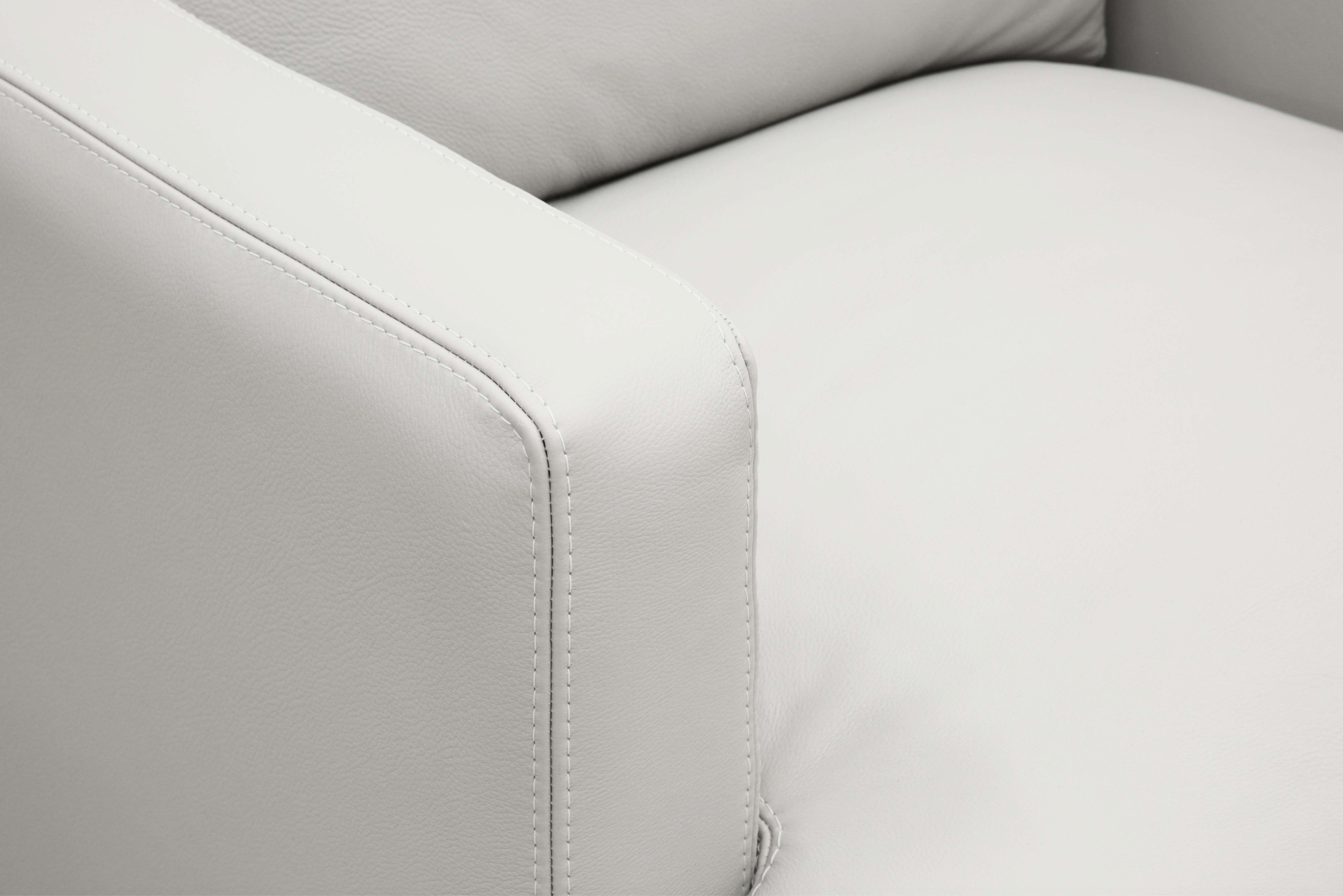 Franklin 36" Top Grain Leather Chair - Winter White