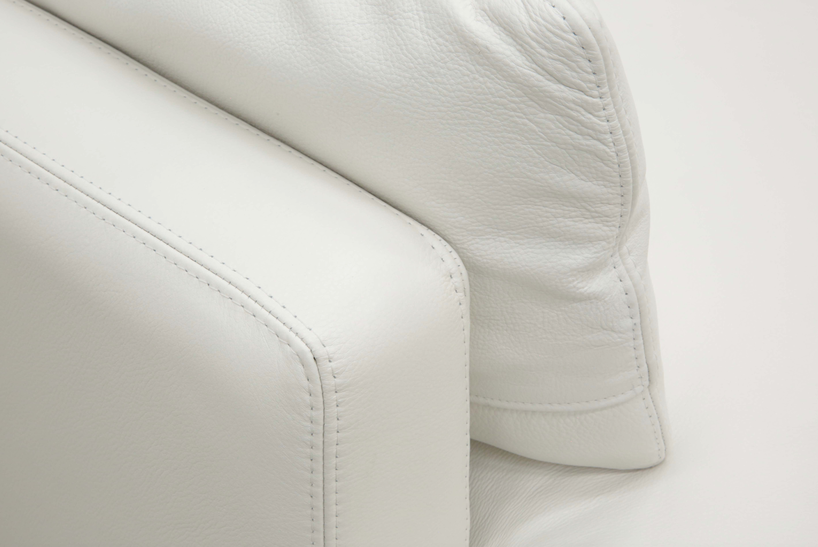 Franklin 90" Top Grain Leather 2 Cushion Sofa - Winter White