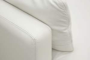 Franklin 90" Top Grain Leather 2 Cushion Sofa - Winter White