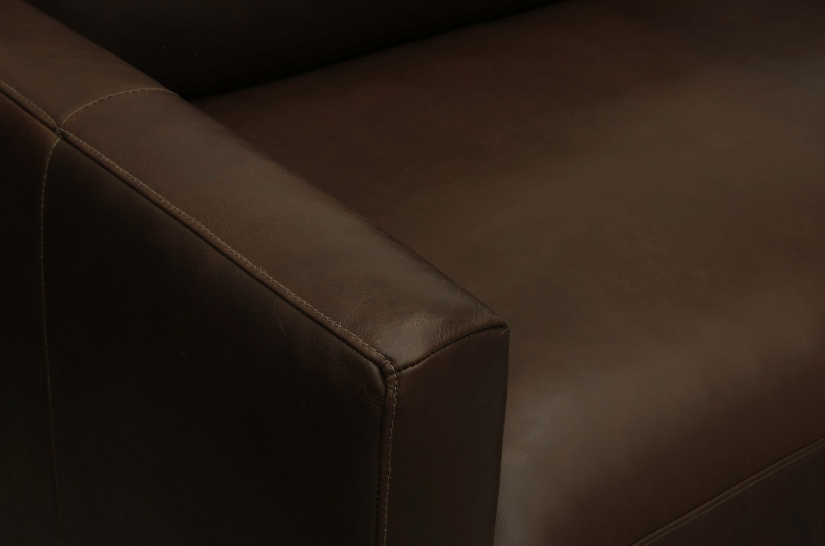 Raphael 124" Top Grain Leather Sofa + Left Arm Facing Chaise - Bravo Bronze