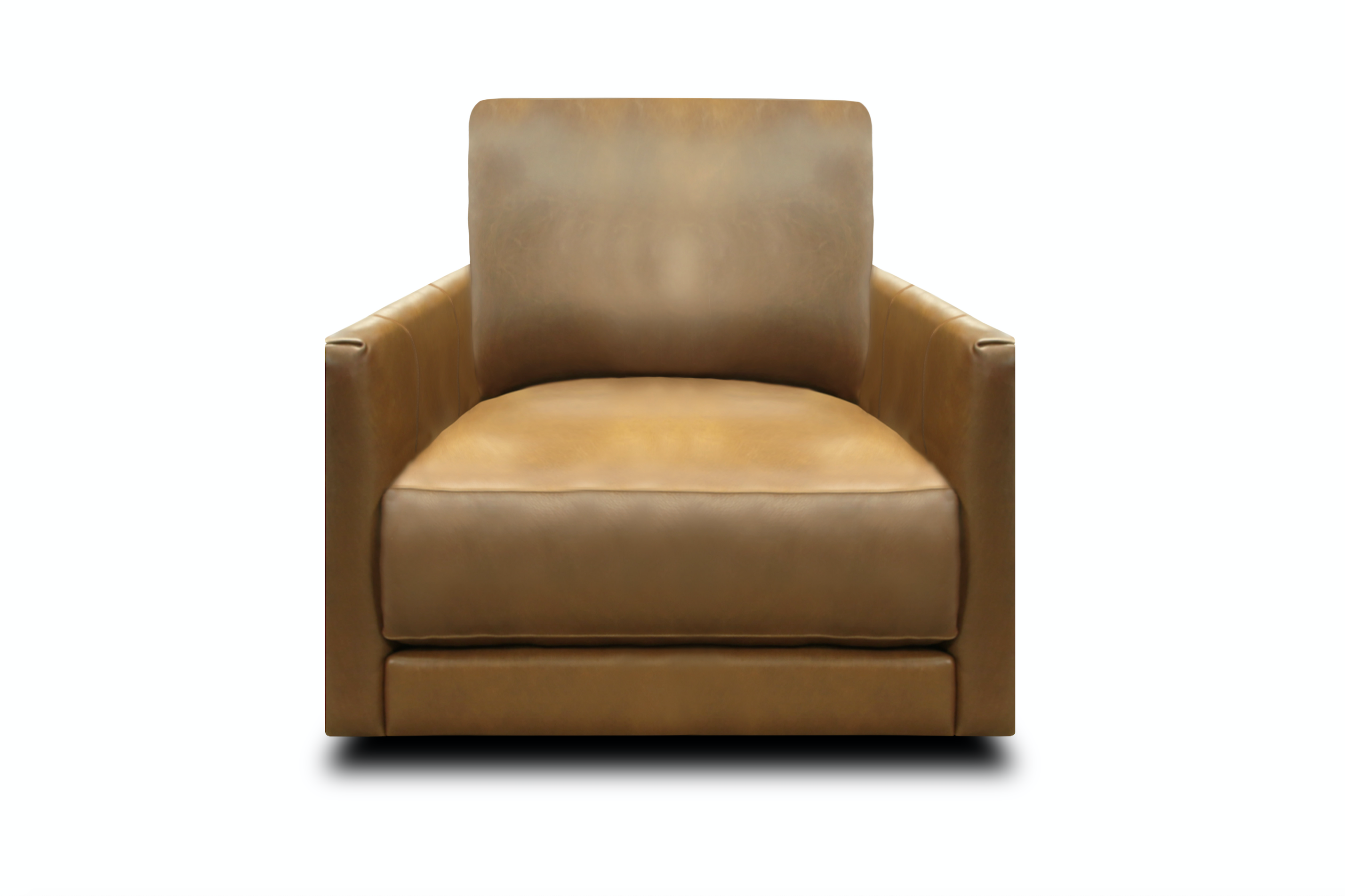 Raphael 39" Top Grain Leather Swivel Chair - Bravo Bronze