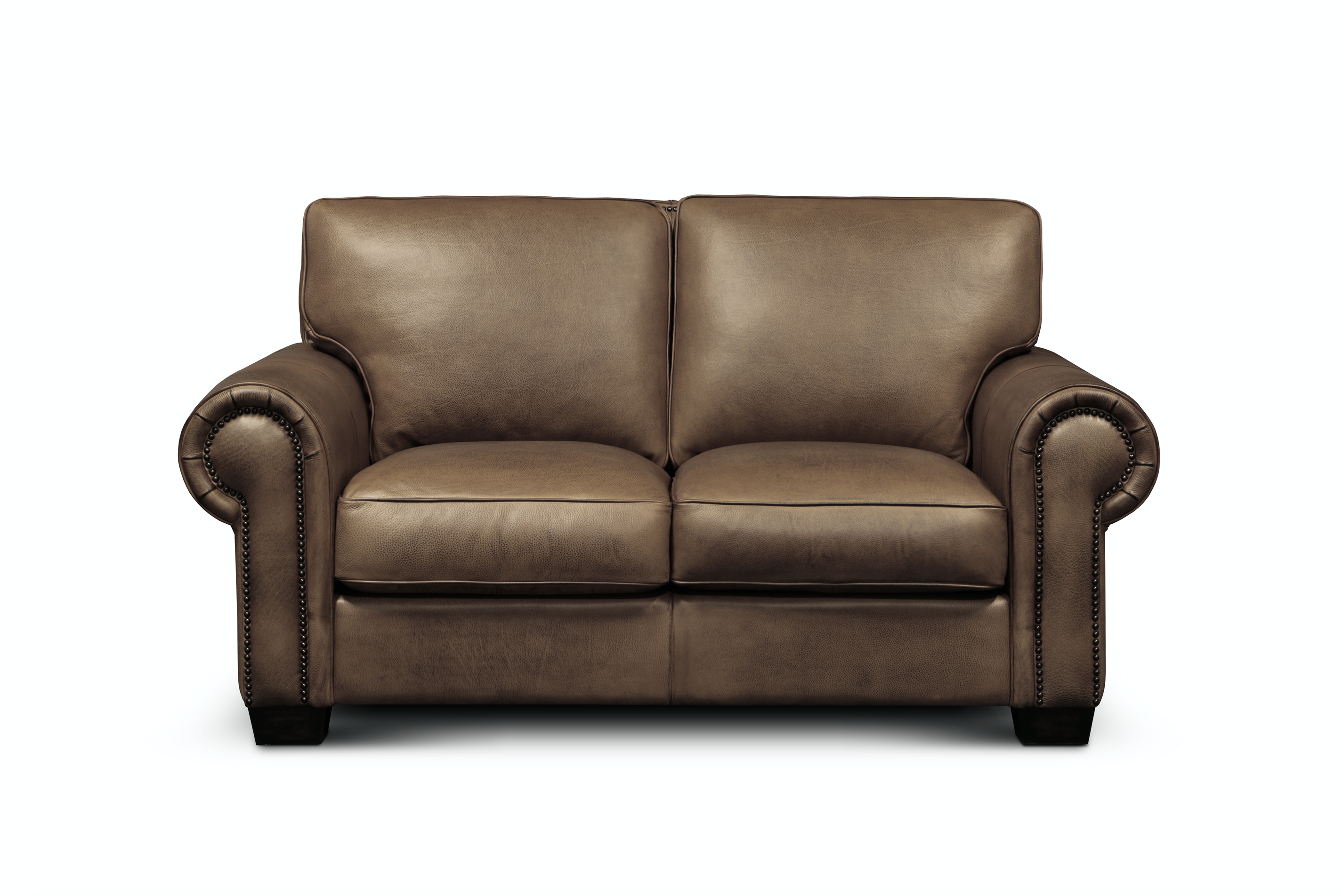 Wallace 68" Top Grain Leather 2 Cushion Loveseat - Diva Taupe