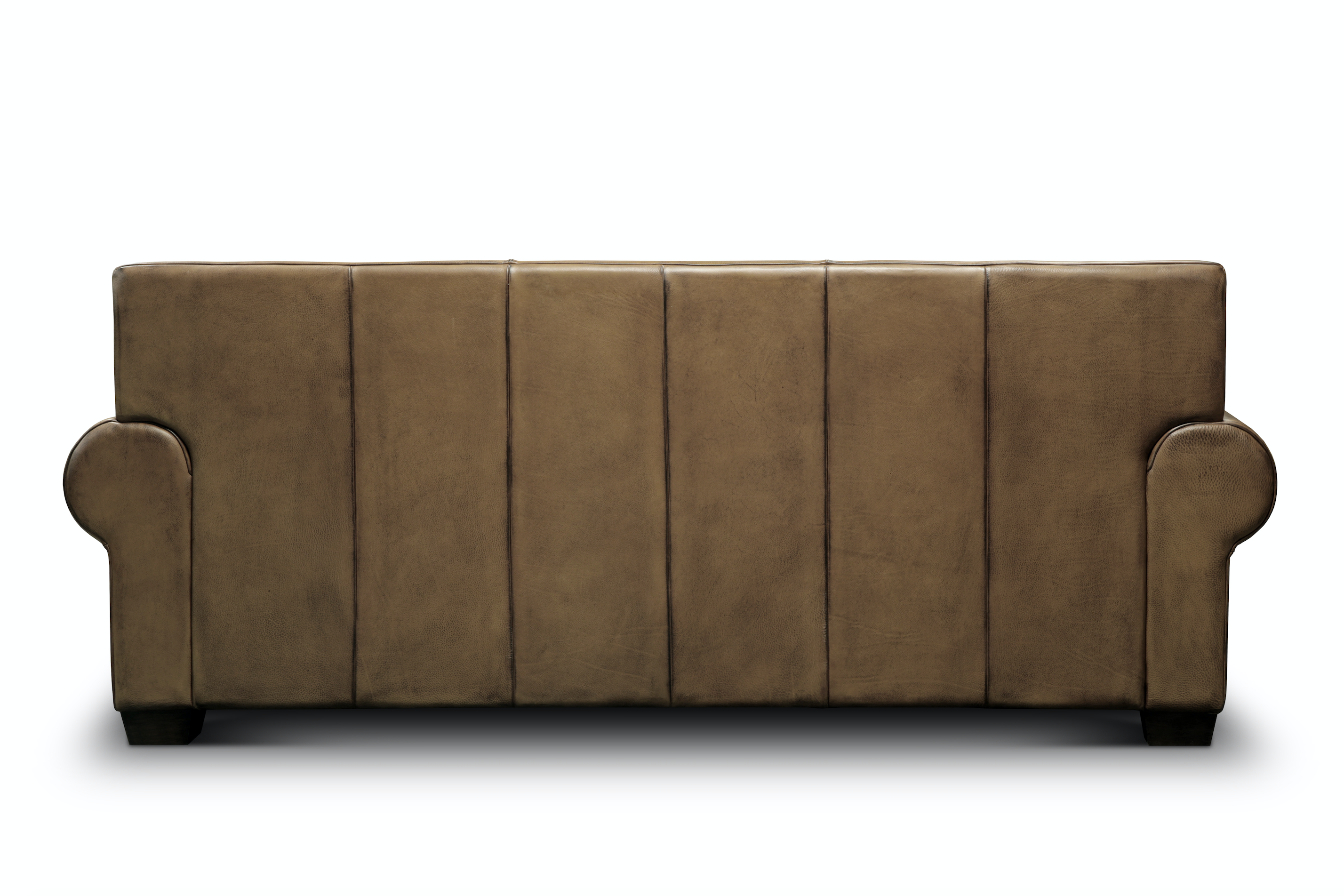 Wallace 92" Top Grain Leather 3 Cushion Sofa - Diva Taupe