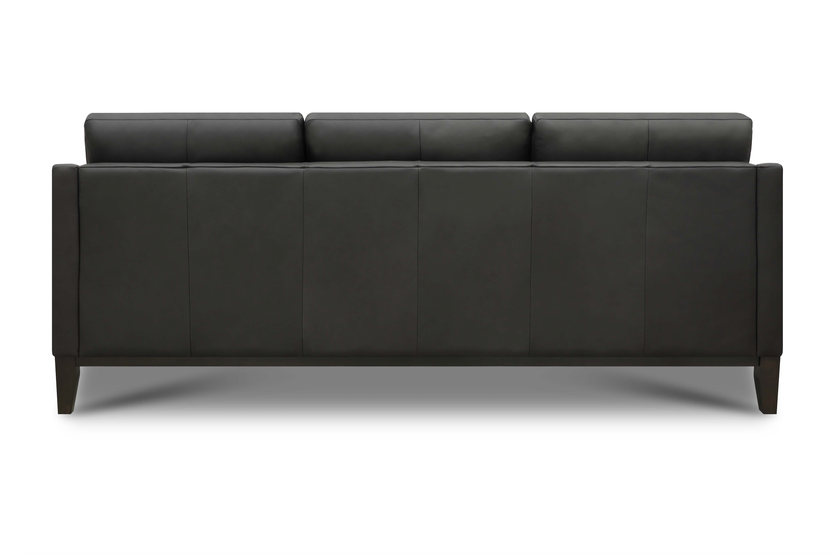 Torrey 87" Tufted Top Grain Leather 3 Cushion Sofa - Amadeus Smoke