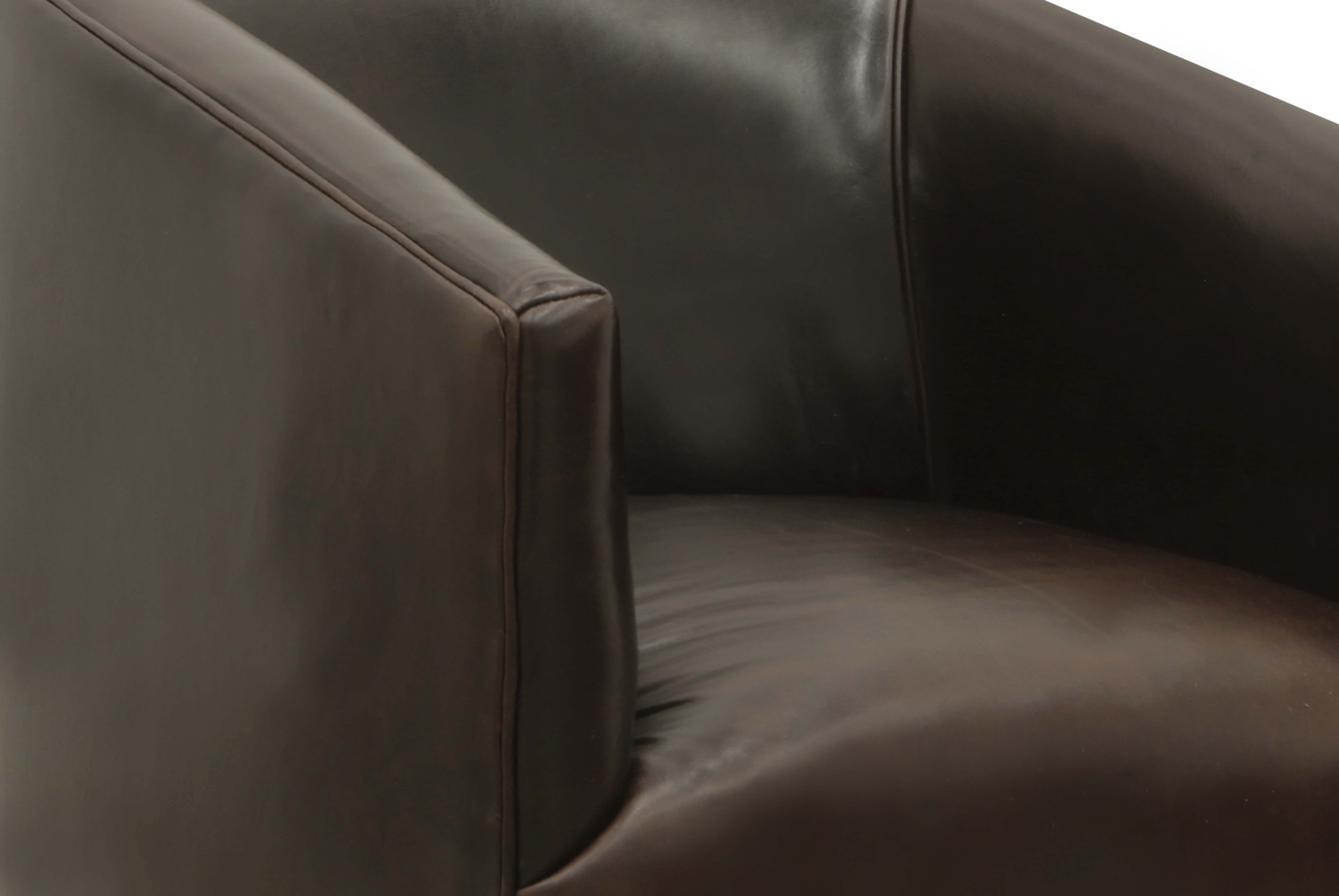 Korrie 30" Top Grain Leather Swivel Chair - Dark Bronze