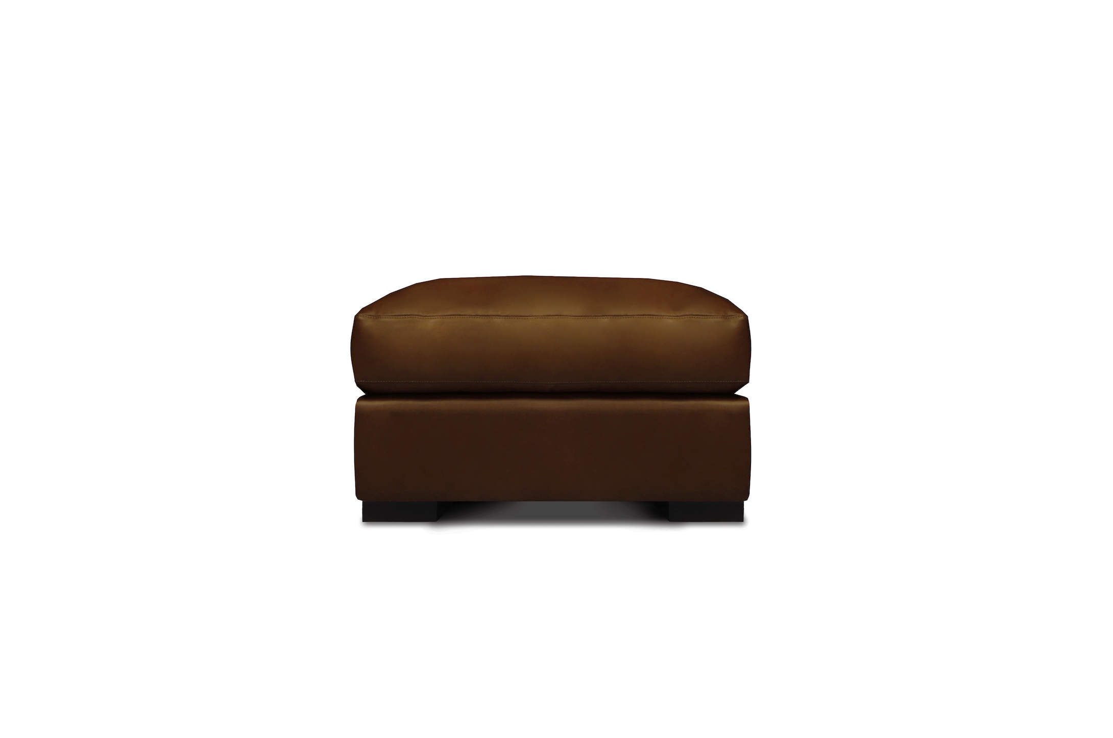 Norton 30" Top Grain Leather Ottoman - Portofino Cinnamon