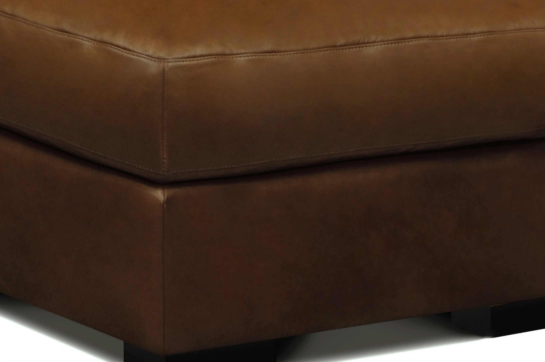 Norton 30" Top Grain Leather Ottoman - Portofino Cinnamon