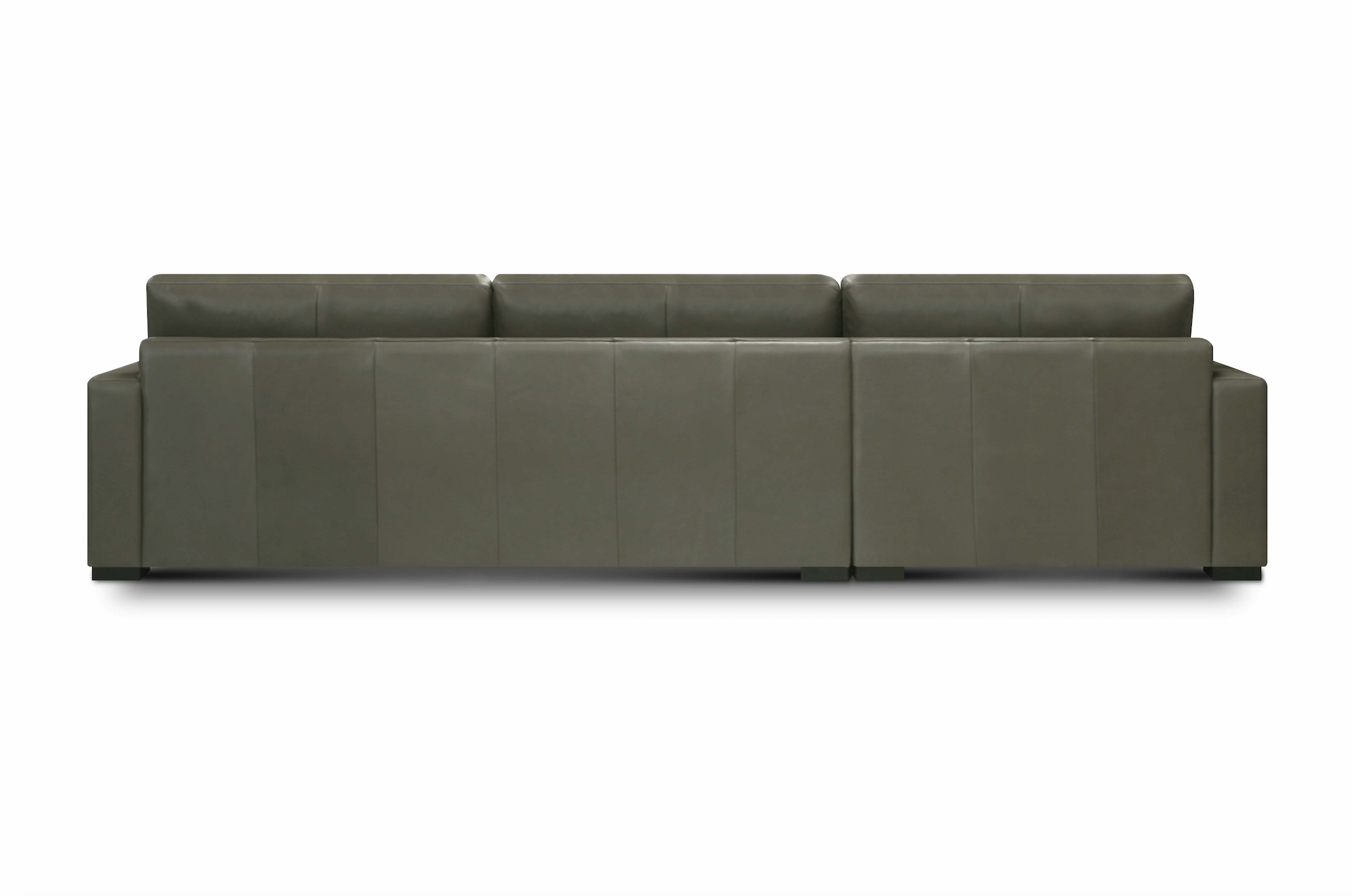 Norton 130" Top Grain Leather 2 Cushion Sofa + LAF Chaise- Amadeus Fog