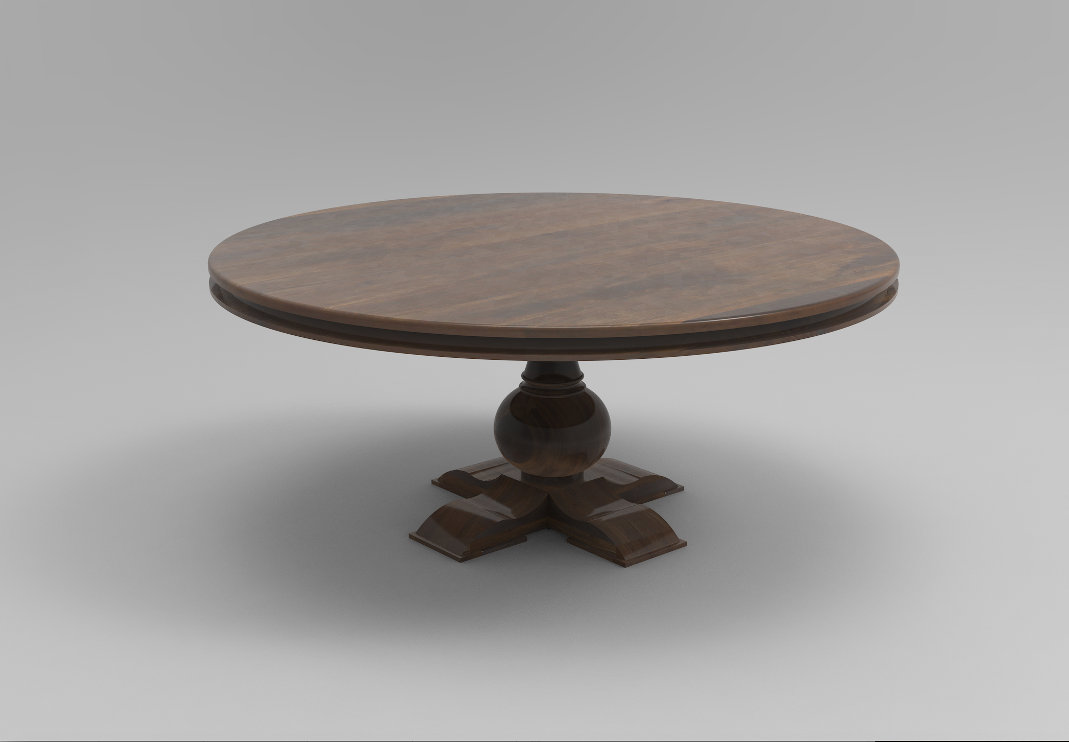 Marcia 72" Acacia Round Dining Table - Natural + Black