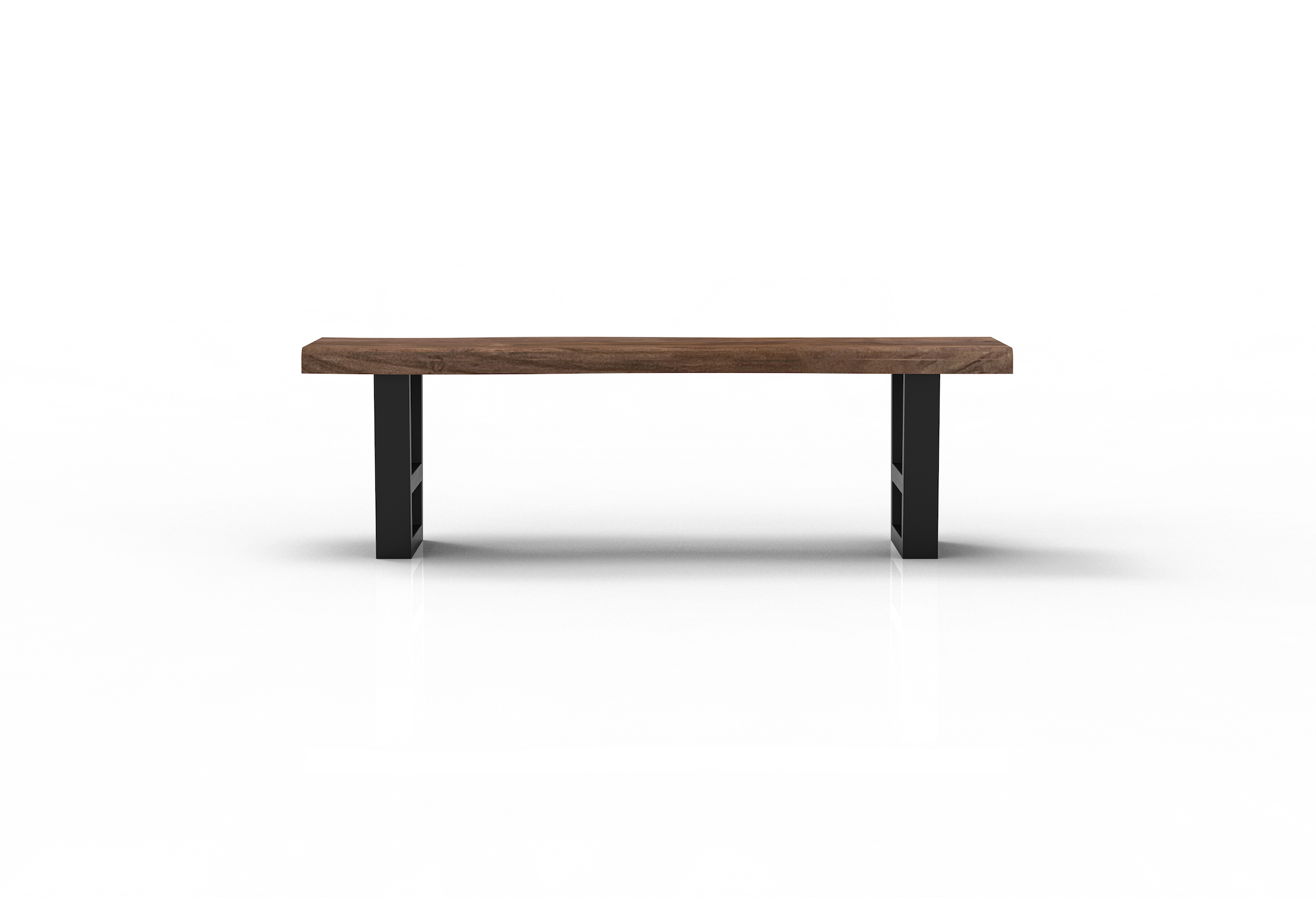 Malcolm 60" Acacia Live Edge Dining Bench - Natural + Smoke