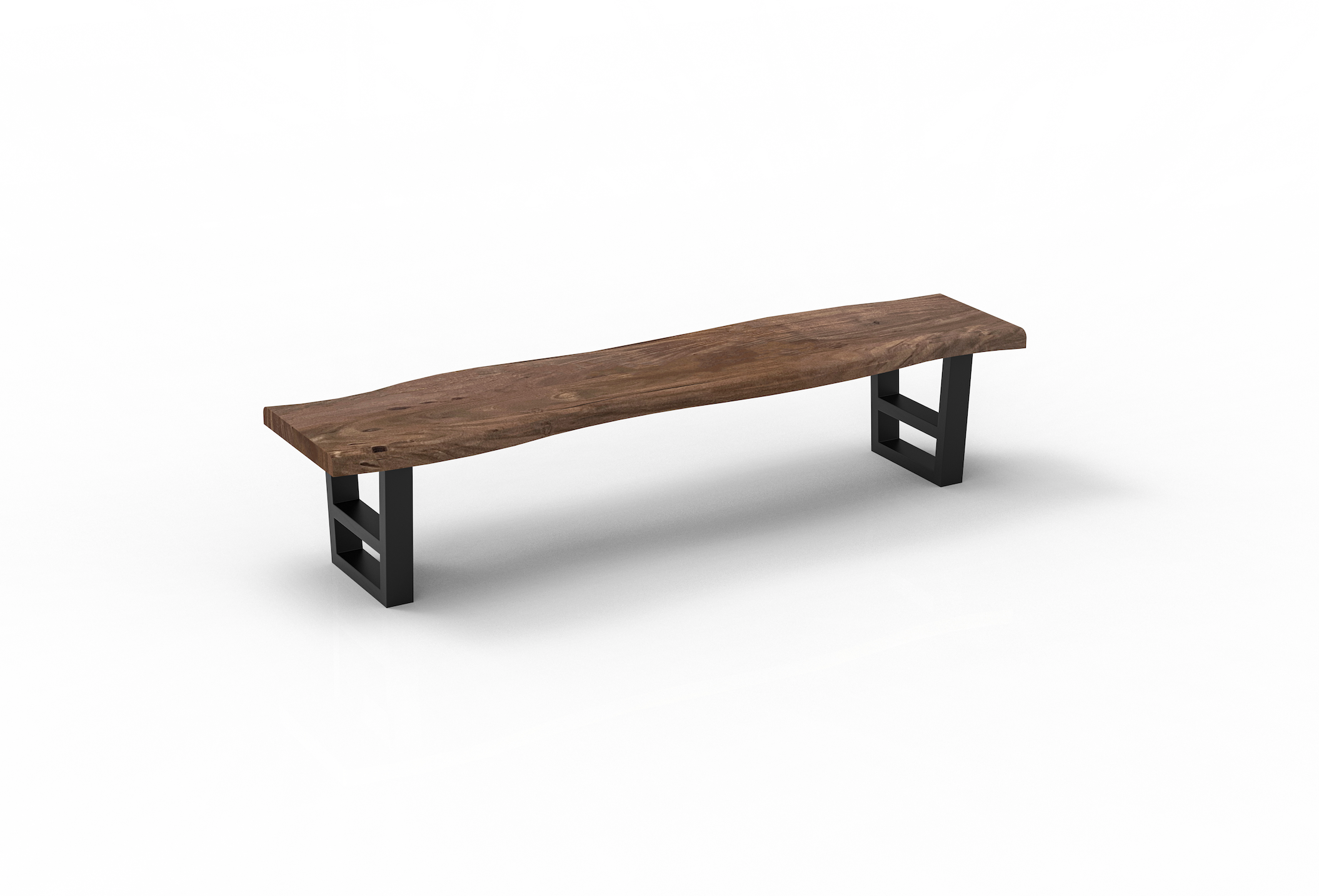 Malcolm 84" Acacia Live Edge Dining Bench - Natural + Smoke
