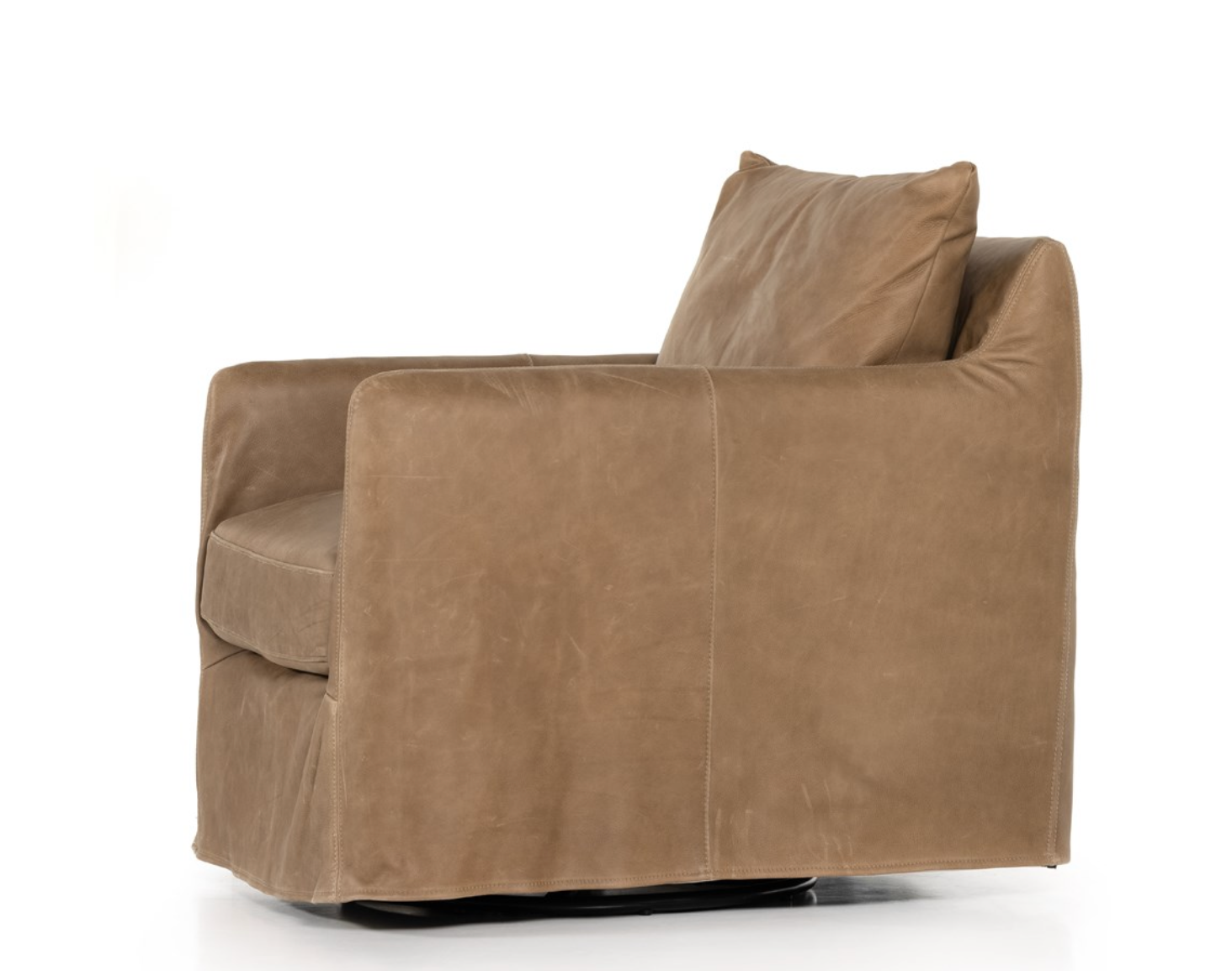 Bankside 27" Top Grain Leather Swivel Chair - Palermo Drift