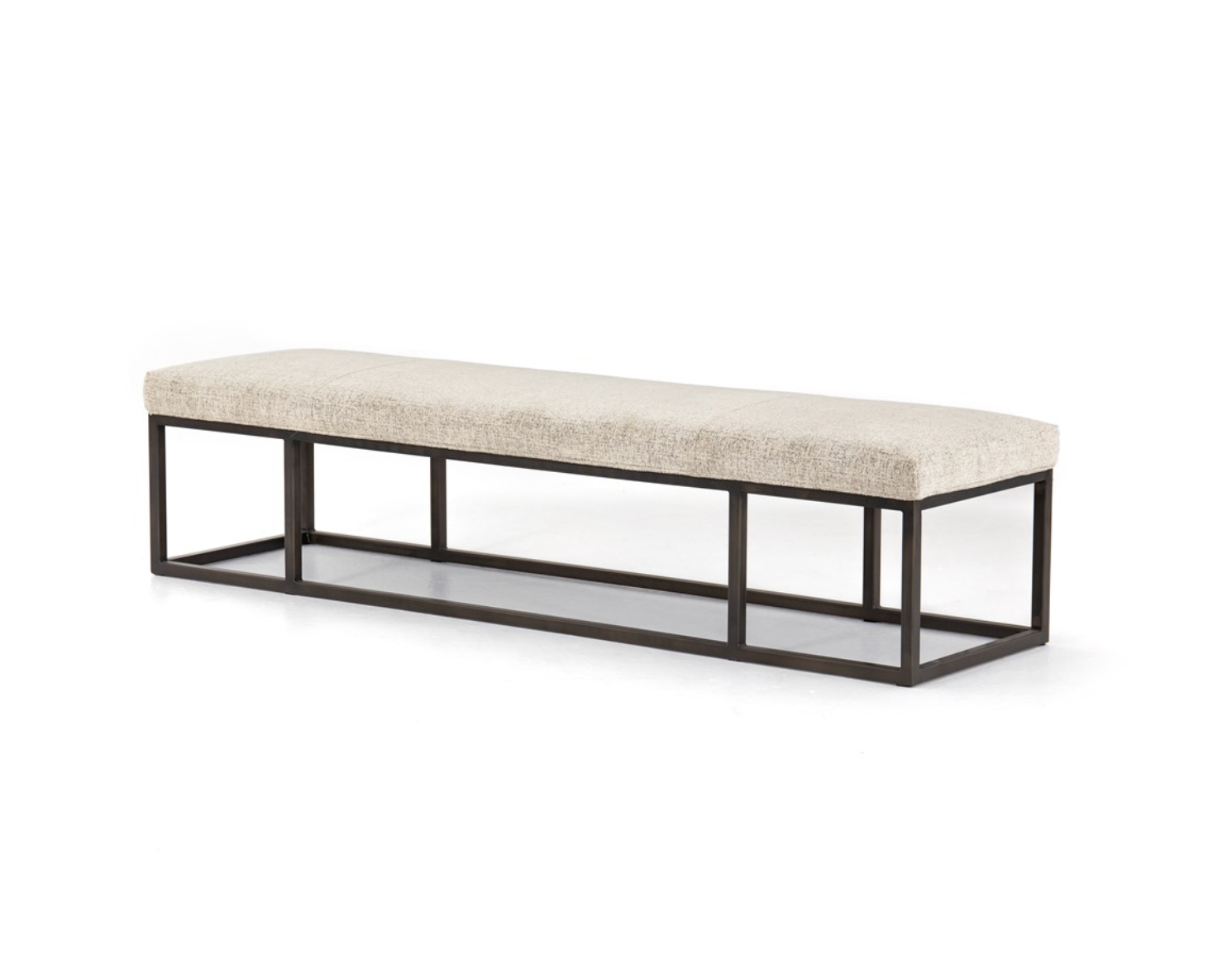 Beaufort 72" Accent Bench - Linen + Gunmetal