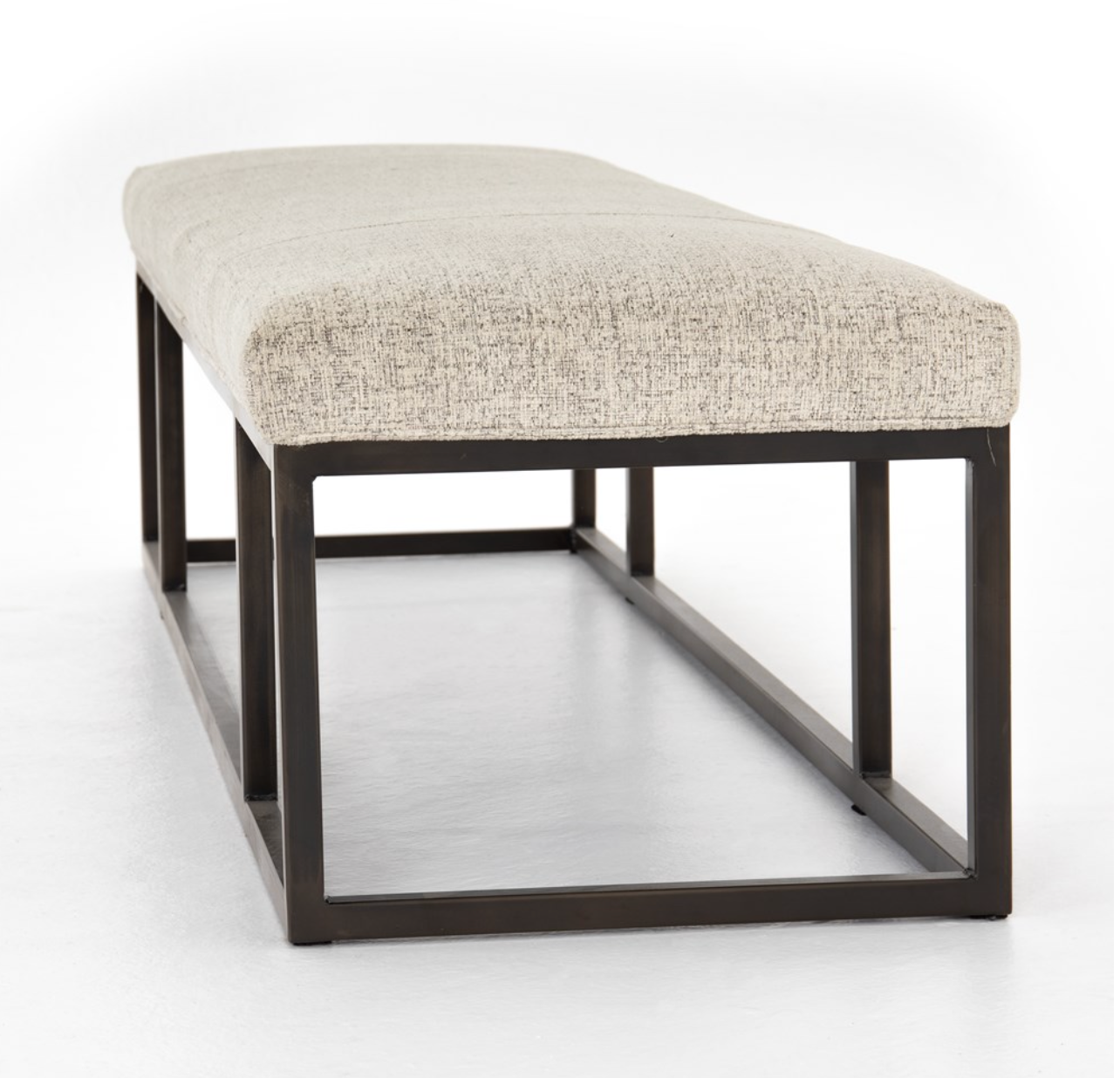 Beaufort 72" Accent Bench - Linen + Gunmetal