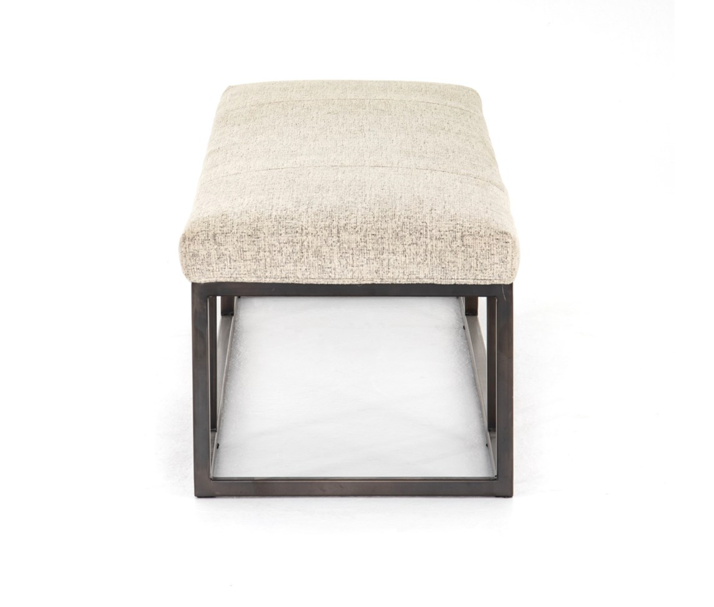 Beaufort 72" Accent Bench - Linen + Gunmetal