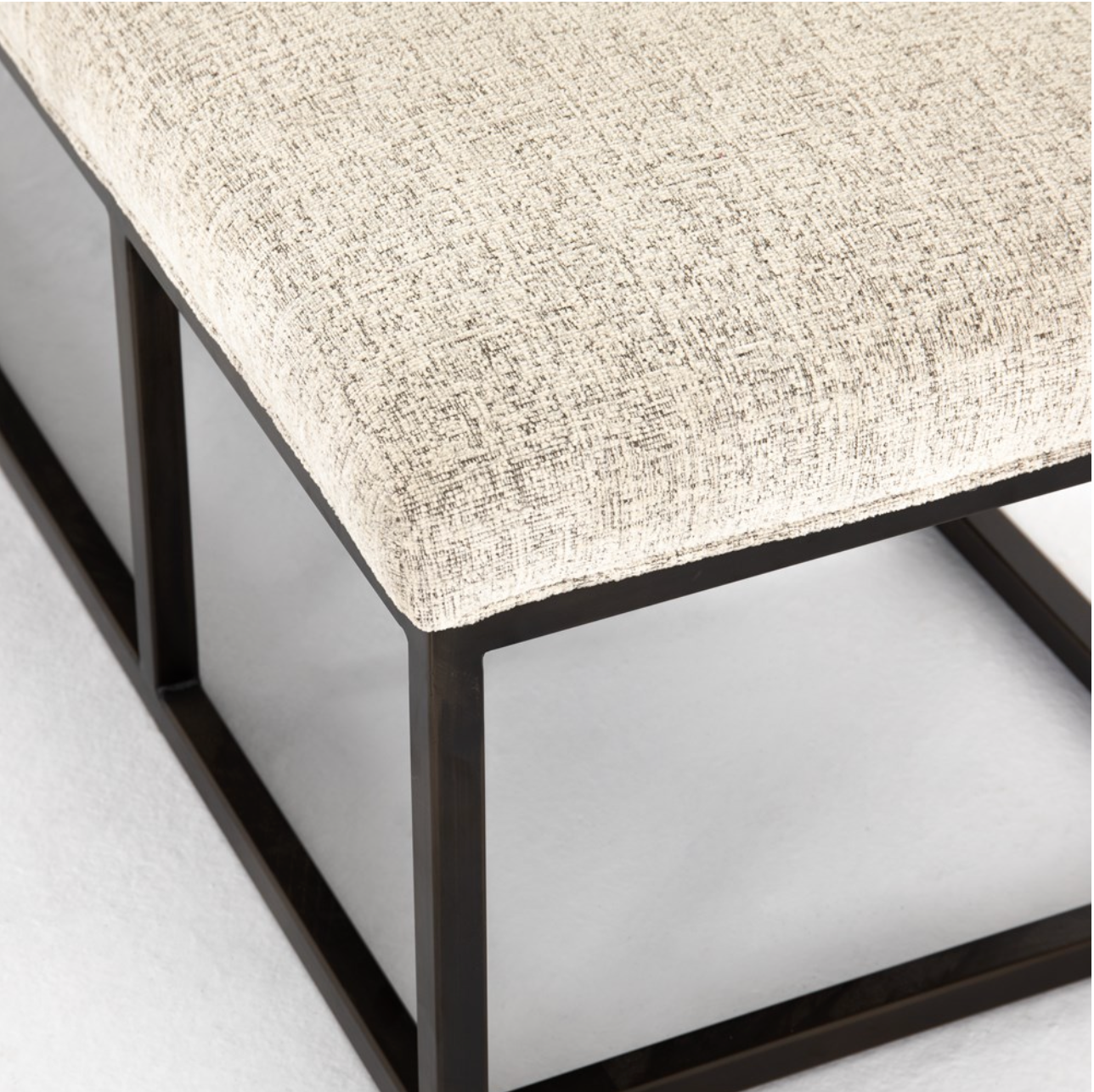 Beaufort 72" Accent Bench - Linen + Gunmetal